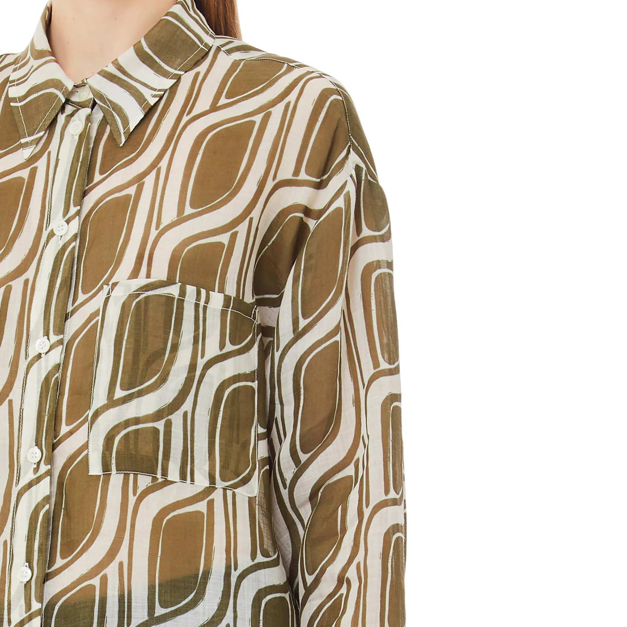 Camicia Donna in tessuto ramiè Verde - Image 3