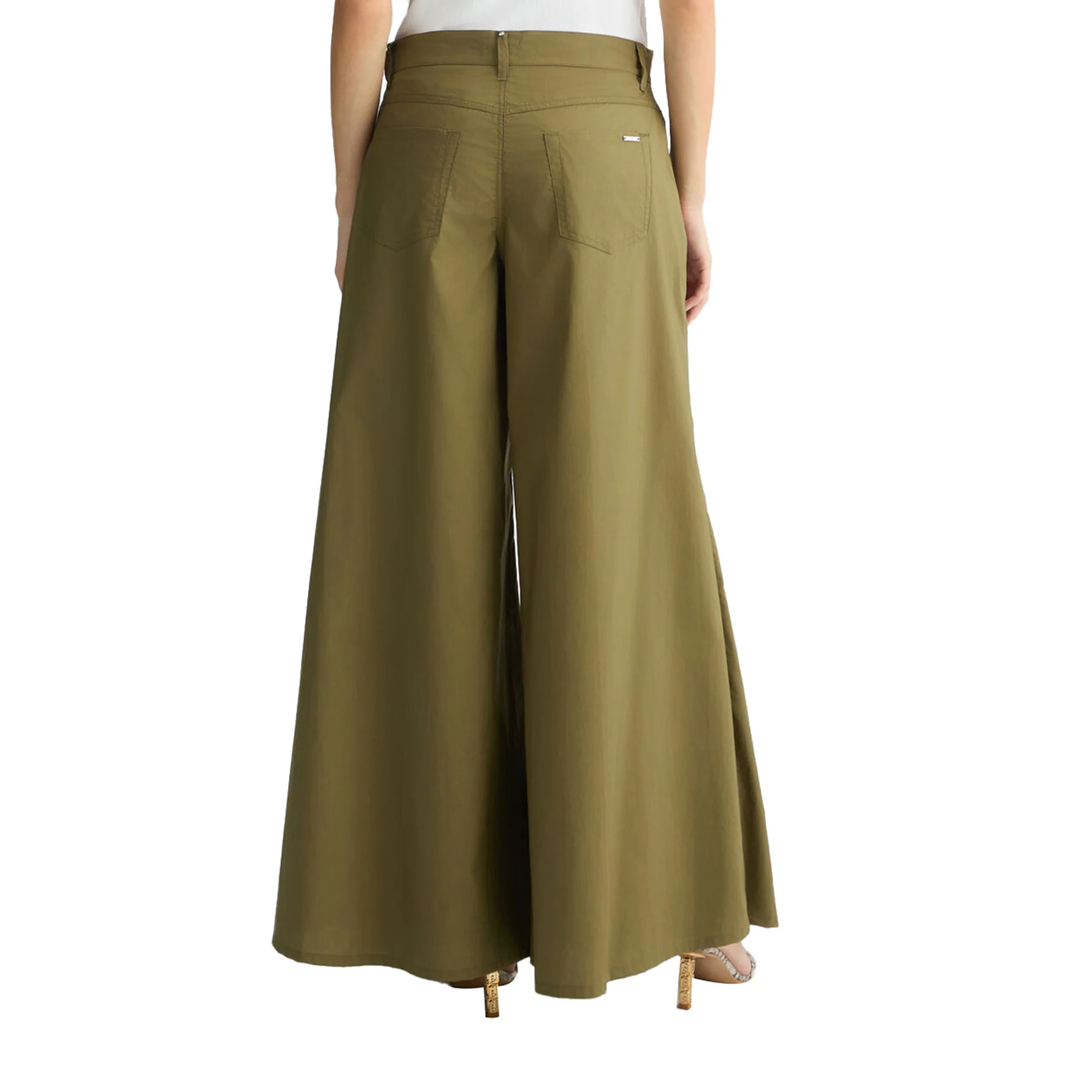 Pantaloni Donna gamba flare Verde oliva - Image 3