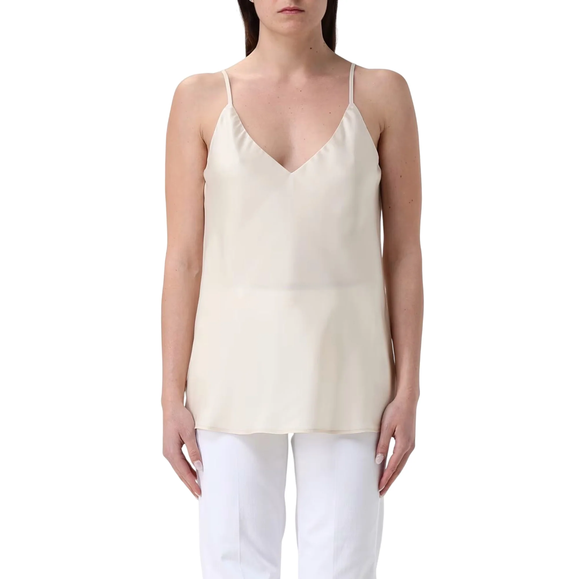Top Donna in raso bianco - Image 2