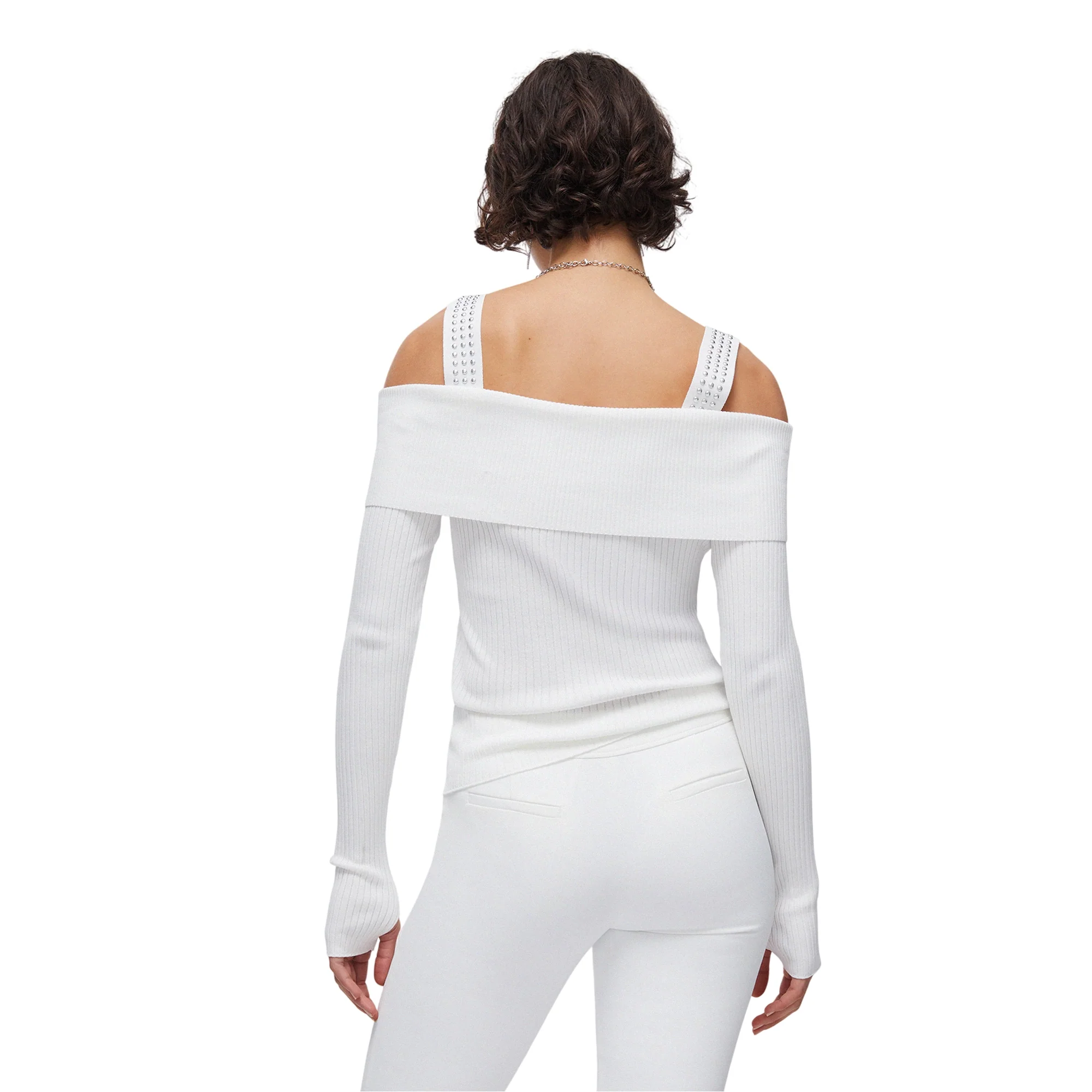 Maglia Donna modello off-shoulders Bianco - Image 3