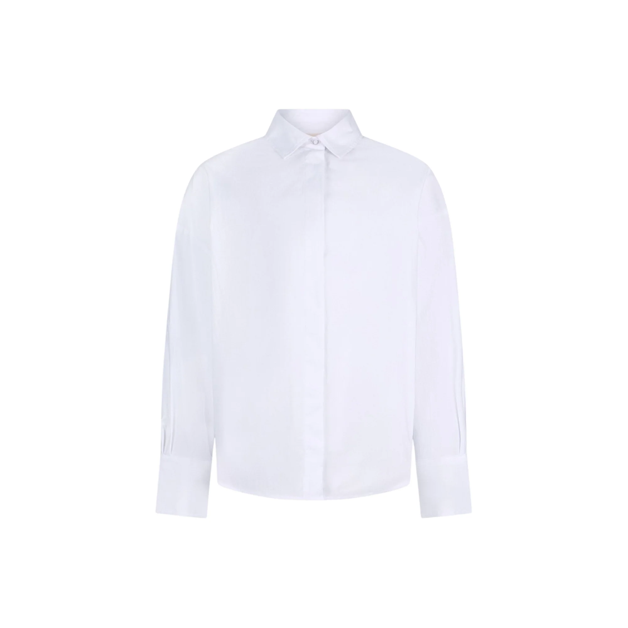 Camicia donna il popeline con borchie bianca
