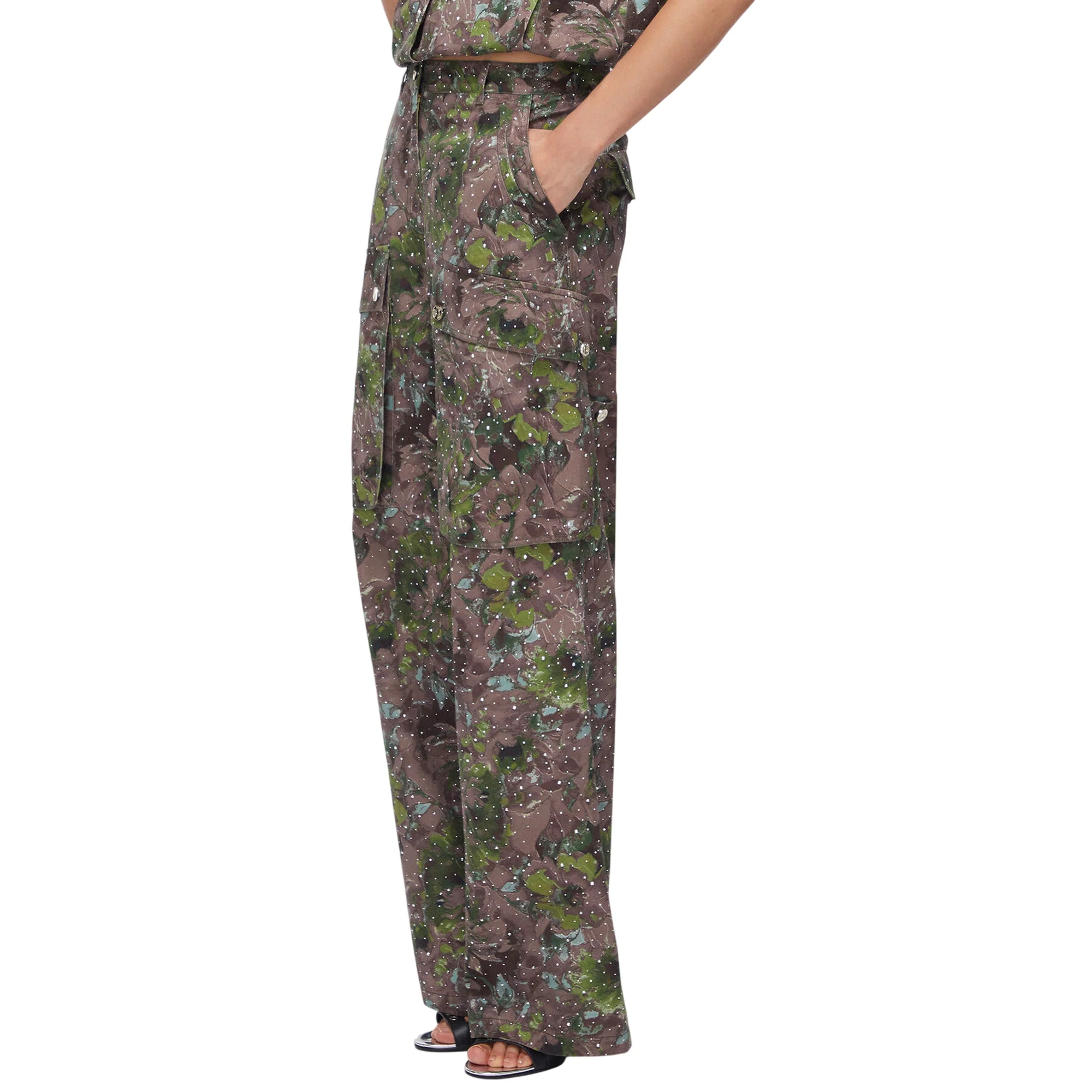 Pantaloni cargo wide leg con stampa floreale - Image 5