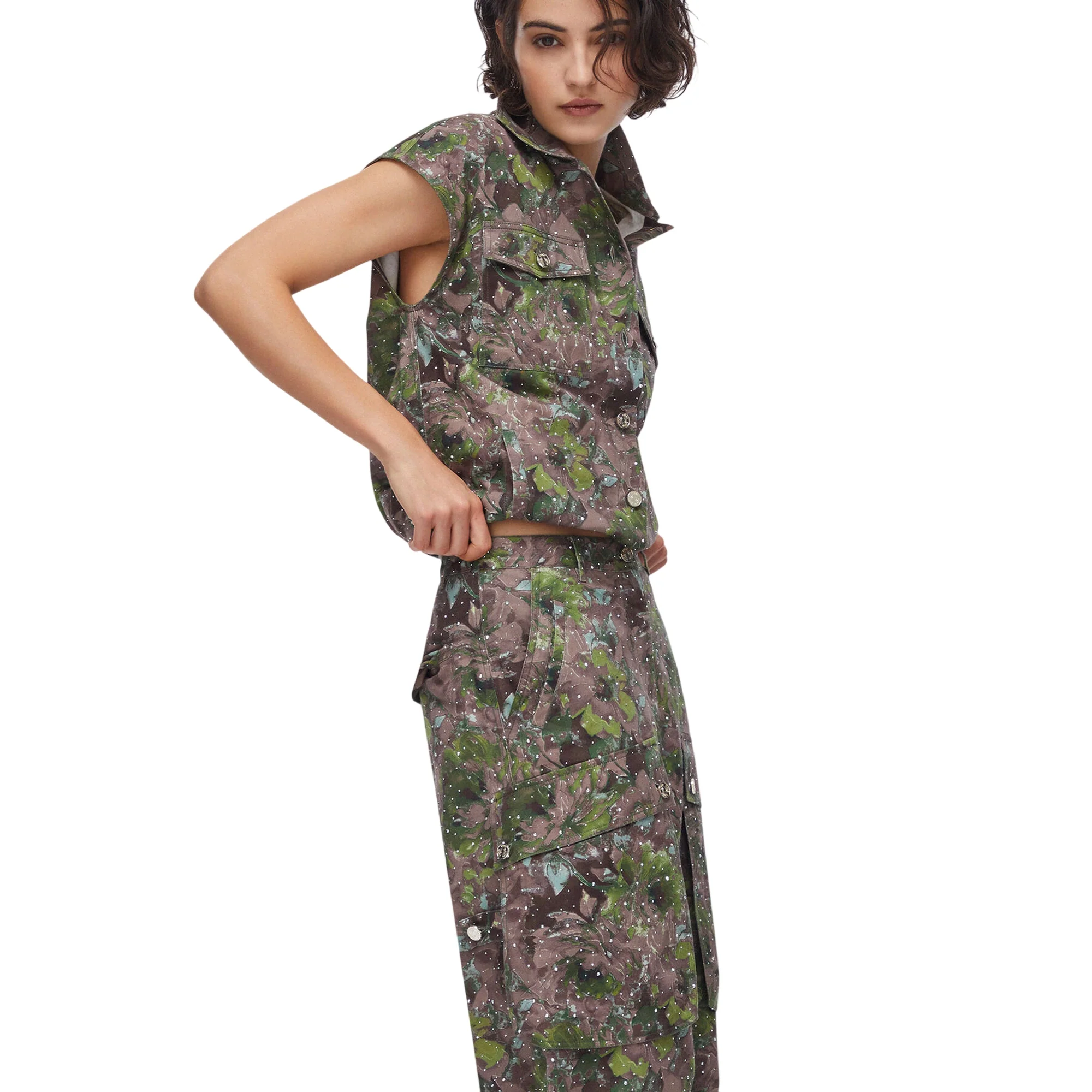 Pantaloni cargo wide leg con stampa floreale - Image 6