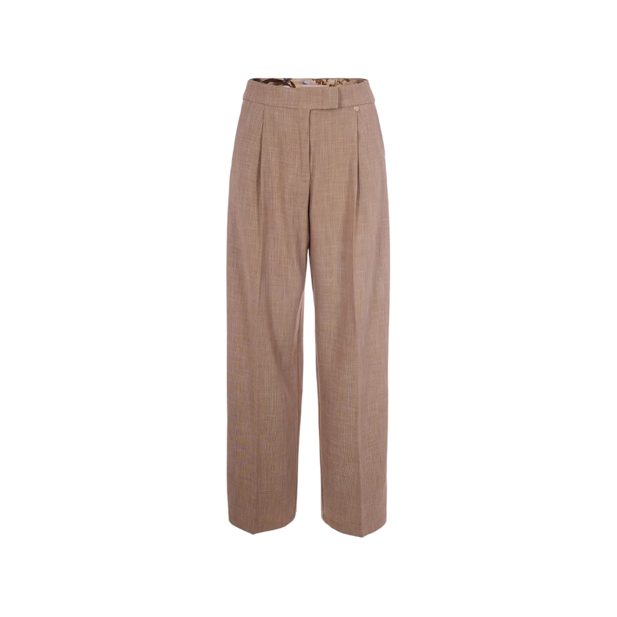 Pantaloni lunghi marroni con pieghe frontali