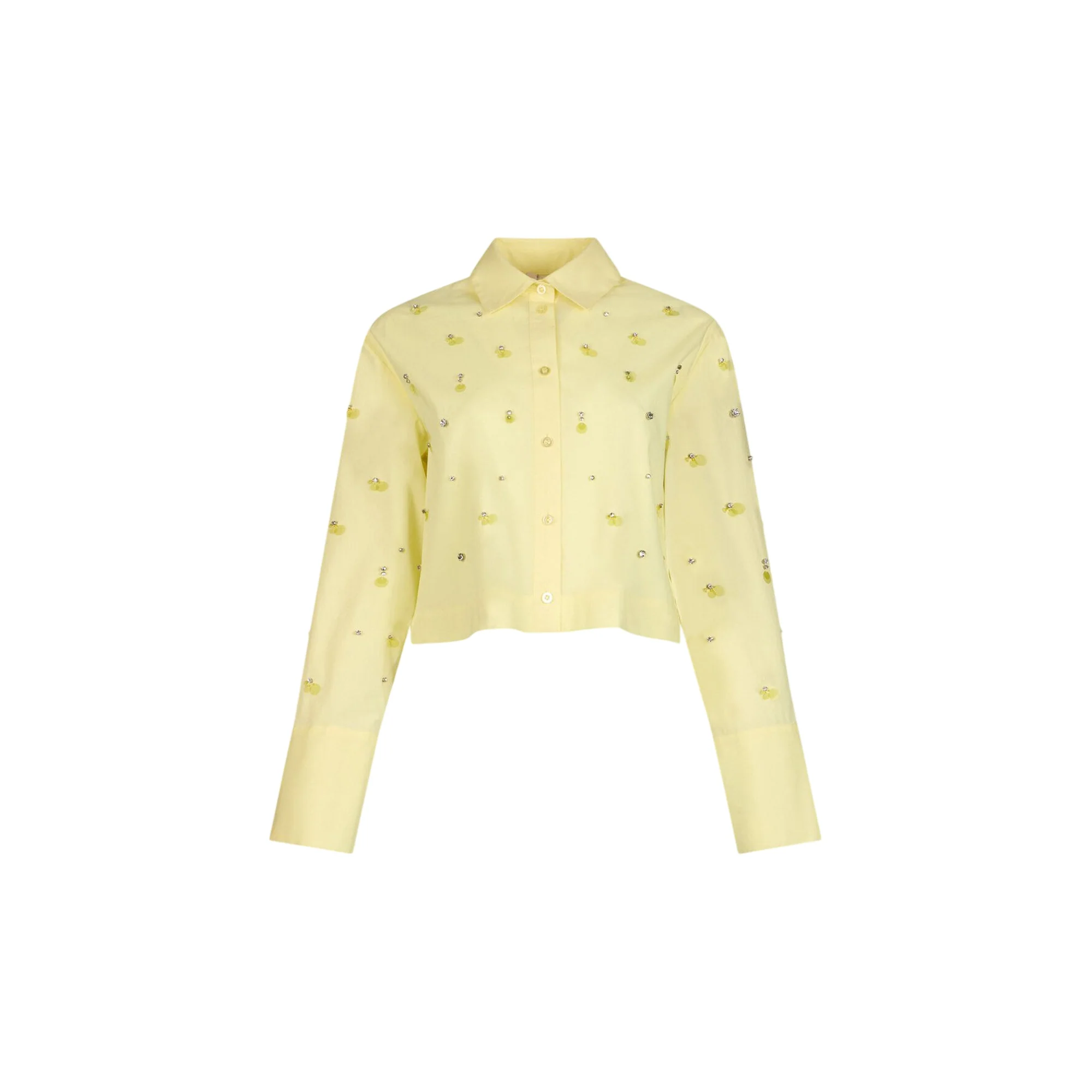 Camicia gialla con paillettes e strass