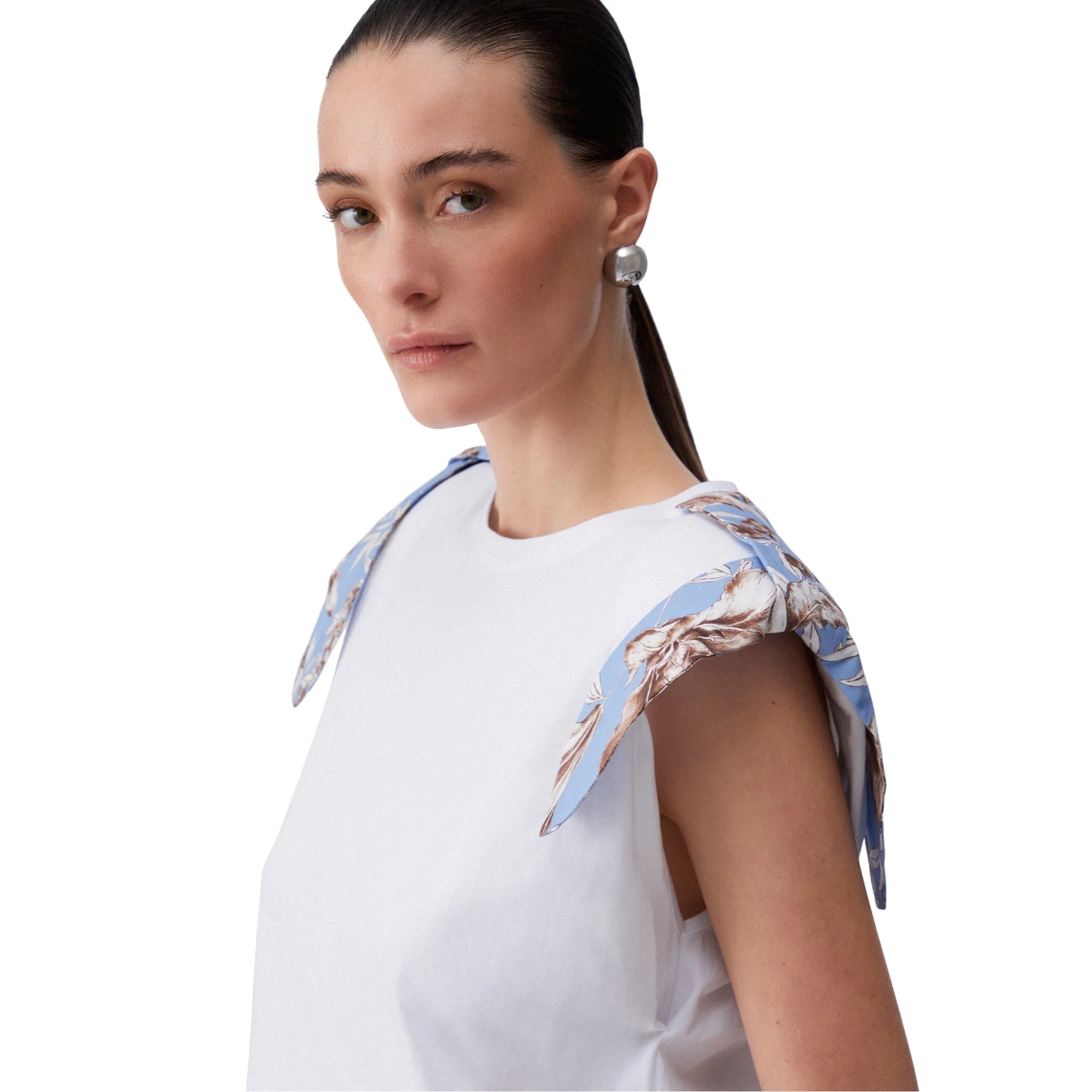T-shirt donna con spalline imbottite - Image 3