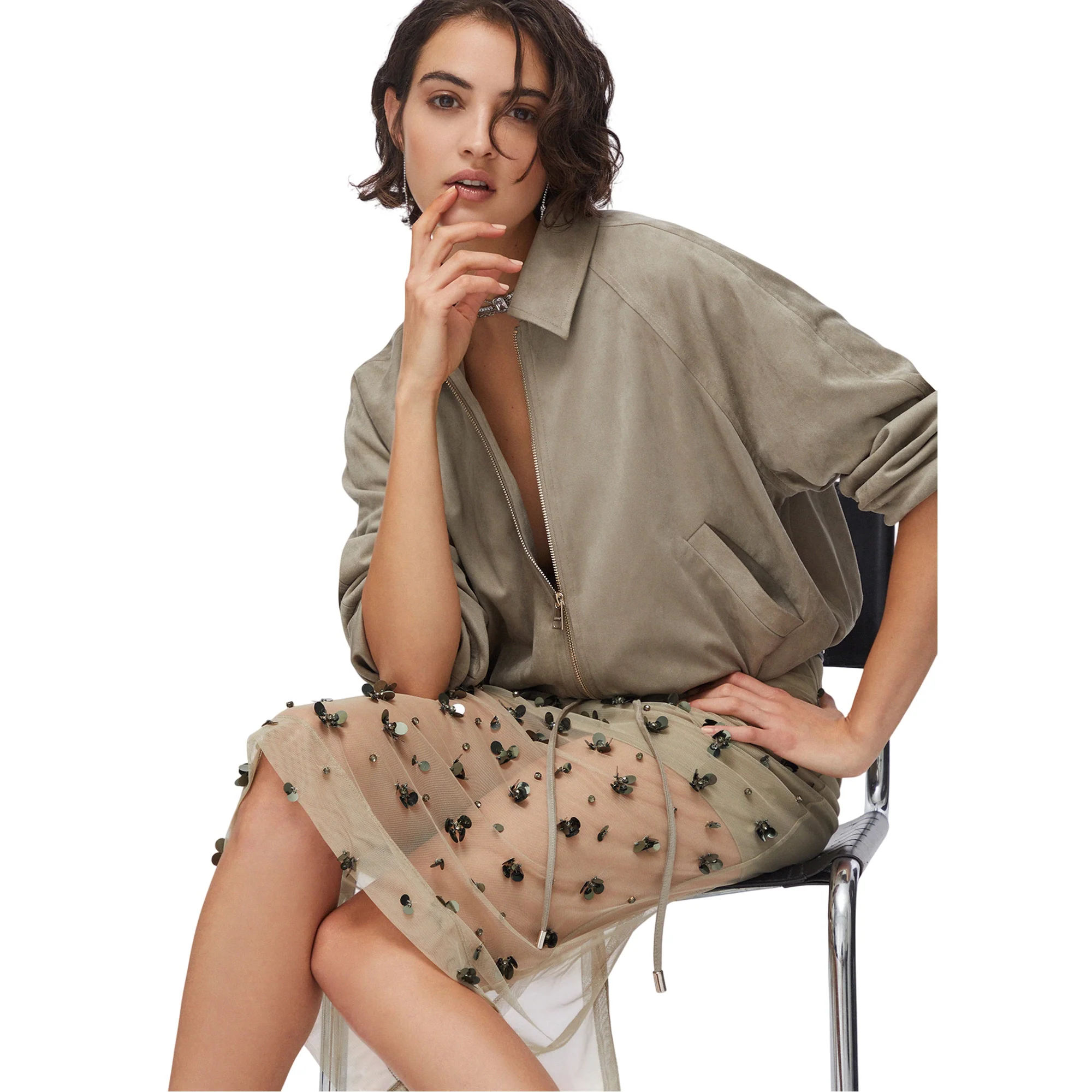 Gonna Donna longuette in tulle con decorazioni - Image 4