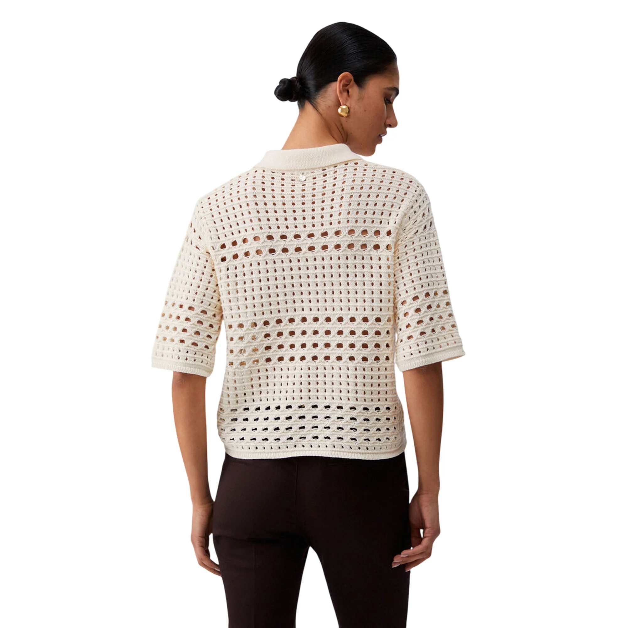 Maglia crochet panna 100% cotone - Image 3