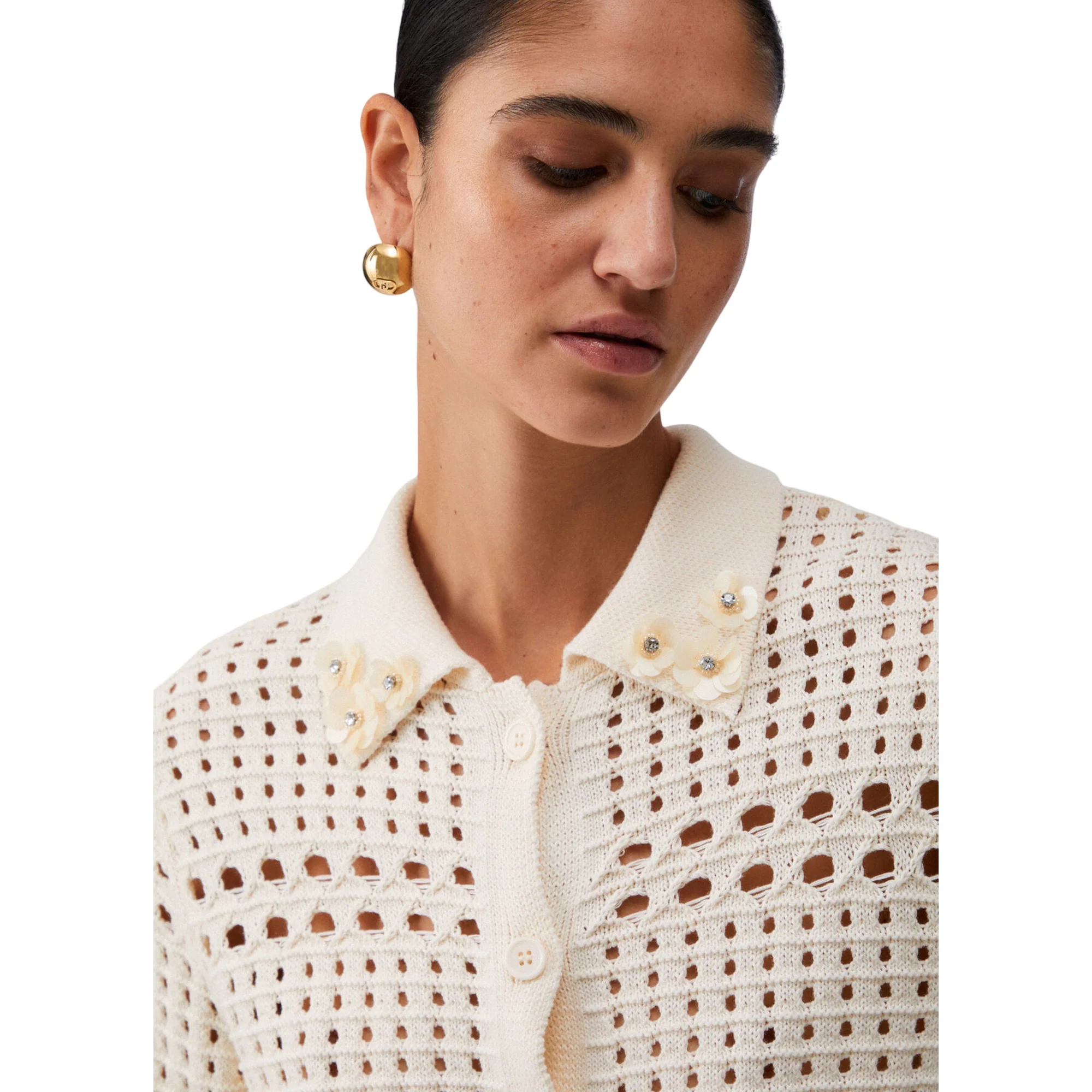 Maglia crochet panna 100% cotone - Image 6