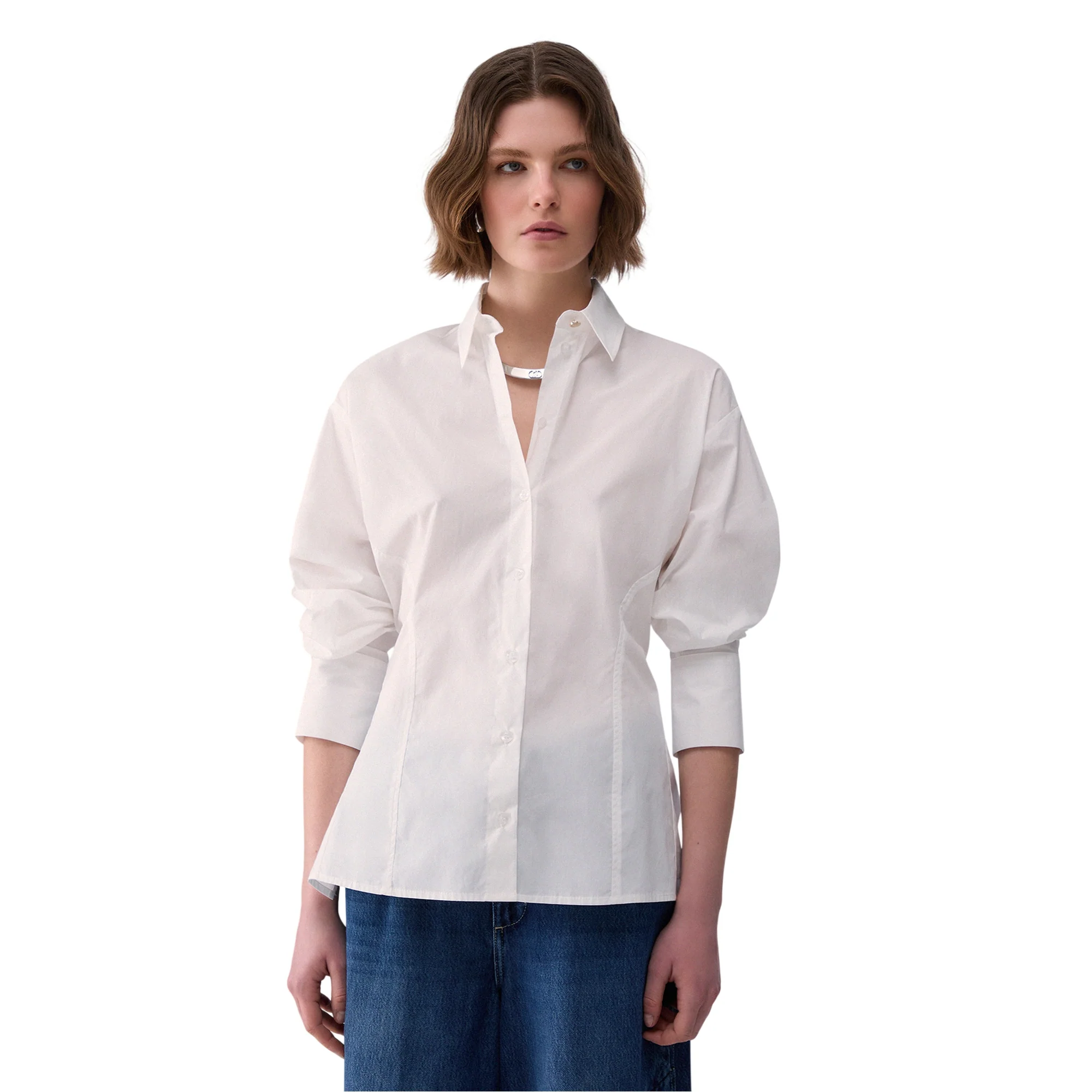 Camicia di cotone cut out con fiocco - Image 2