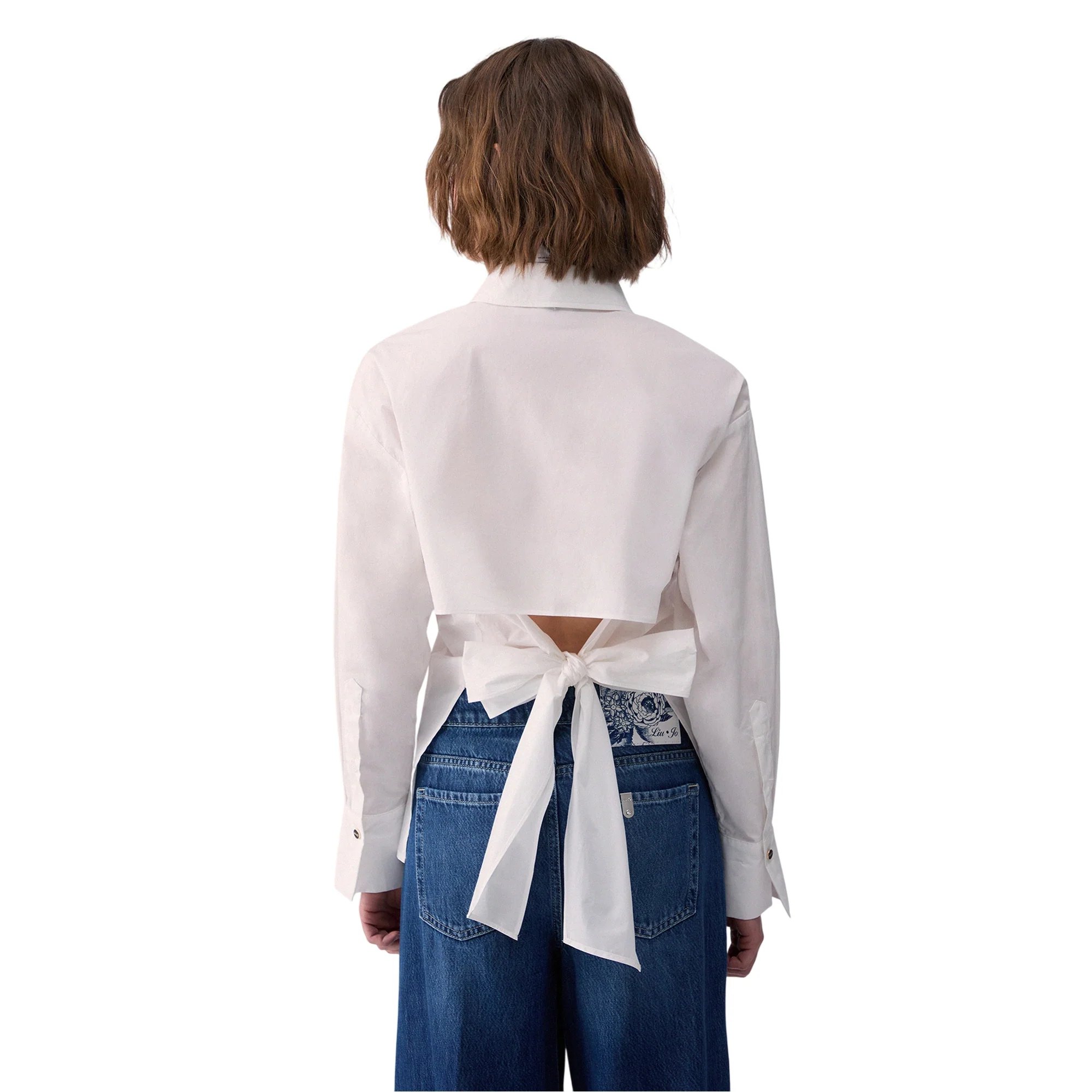 Camicia di cotone cut out con fiocco - Image 3