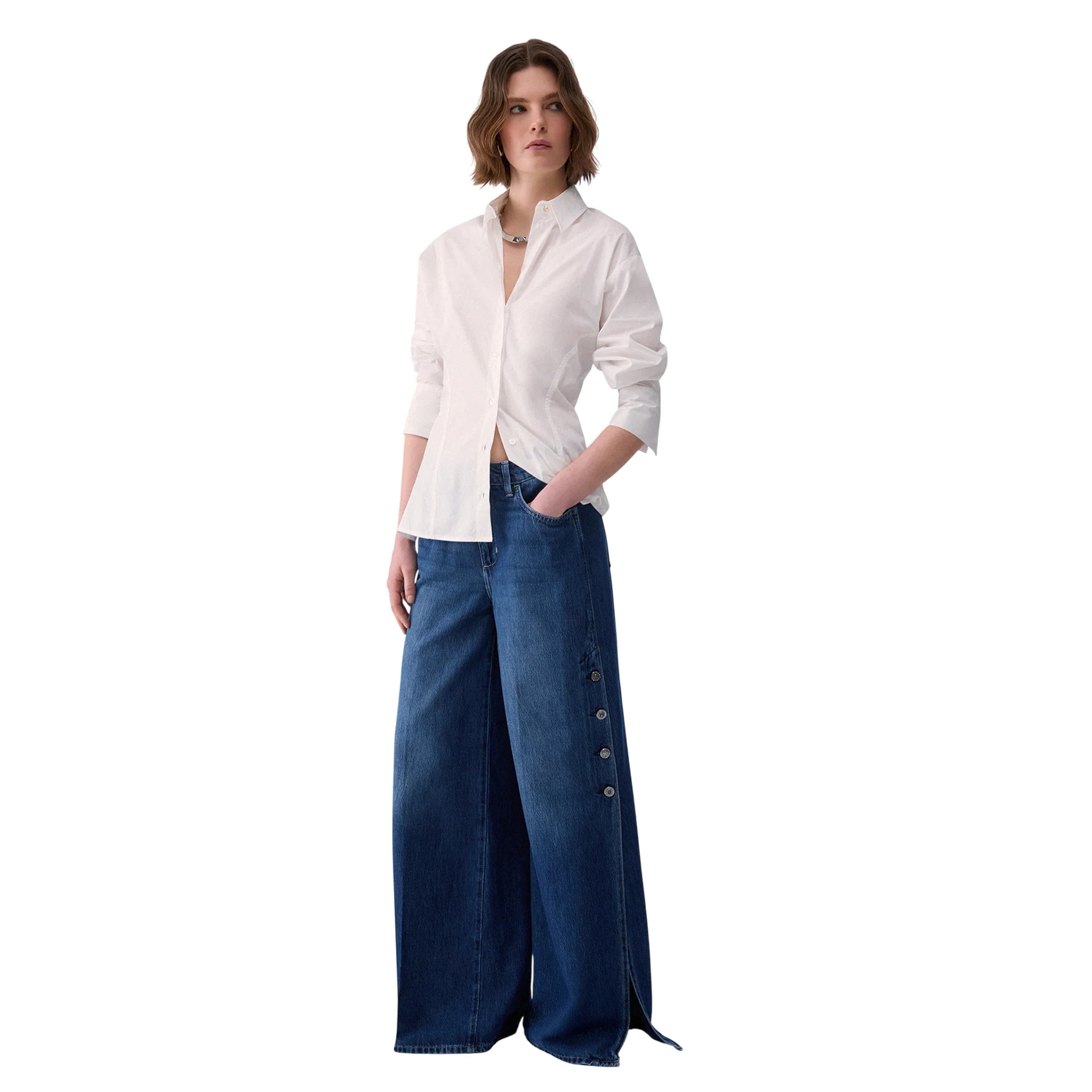Camicia di cotone cut out con fiocco - Image 4