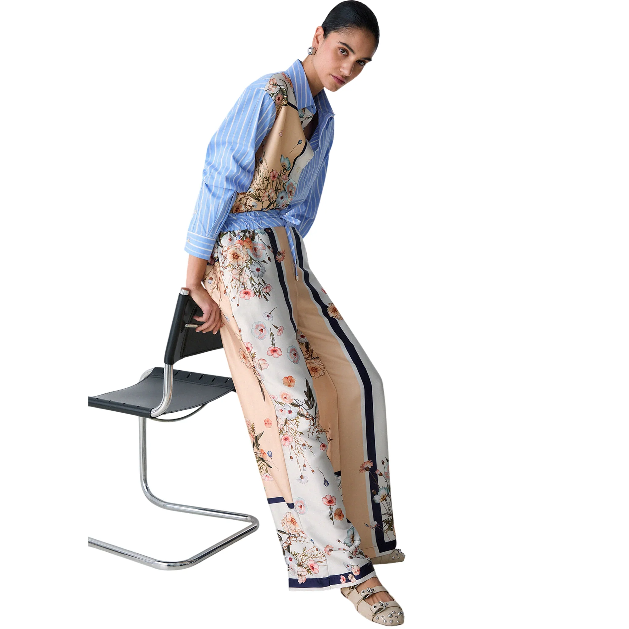 Pantaloni lunghi in twill con stampa - Image 4