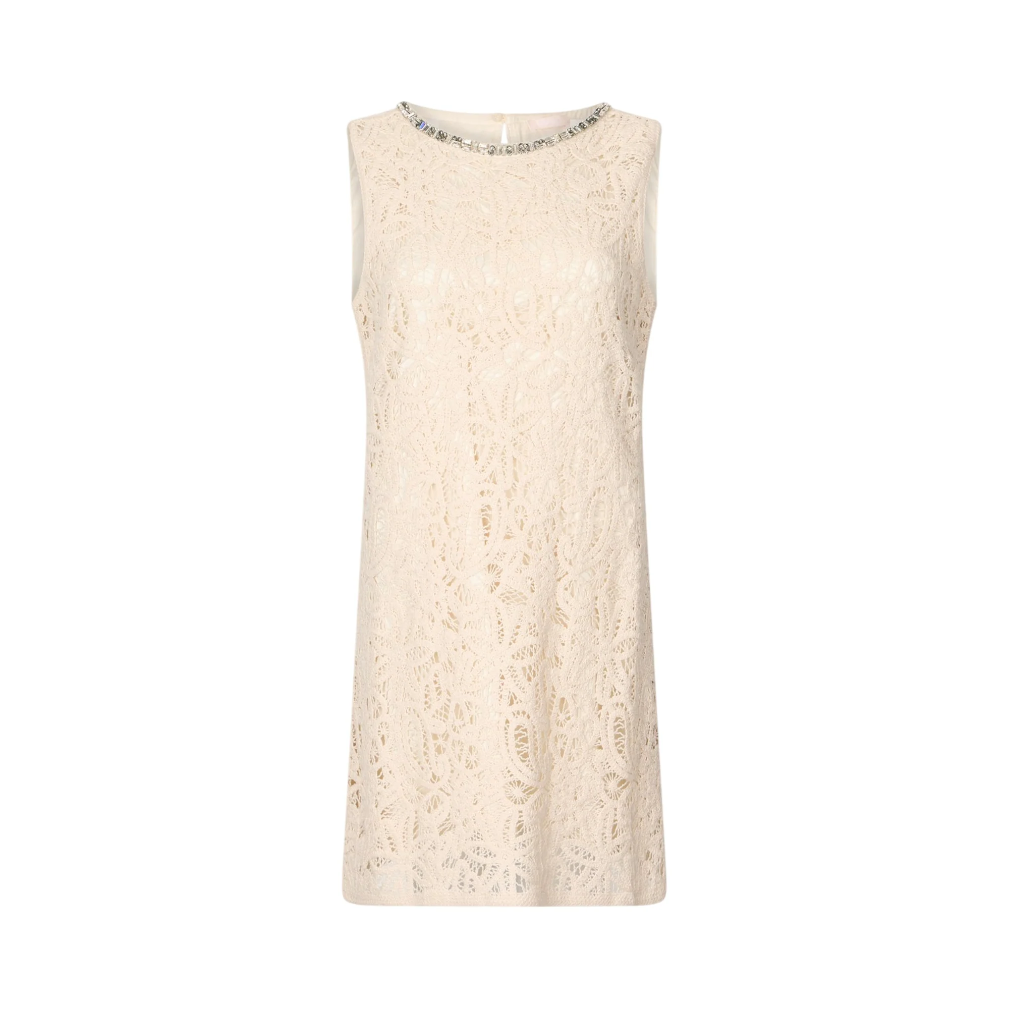Abito corto Donna in macramé Bianco