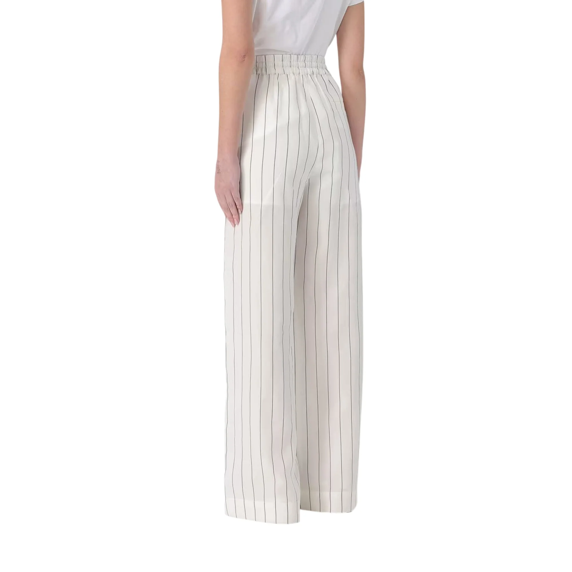 Pantaloni bianchi a righe nere da Donna - Image 2