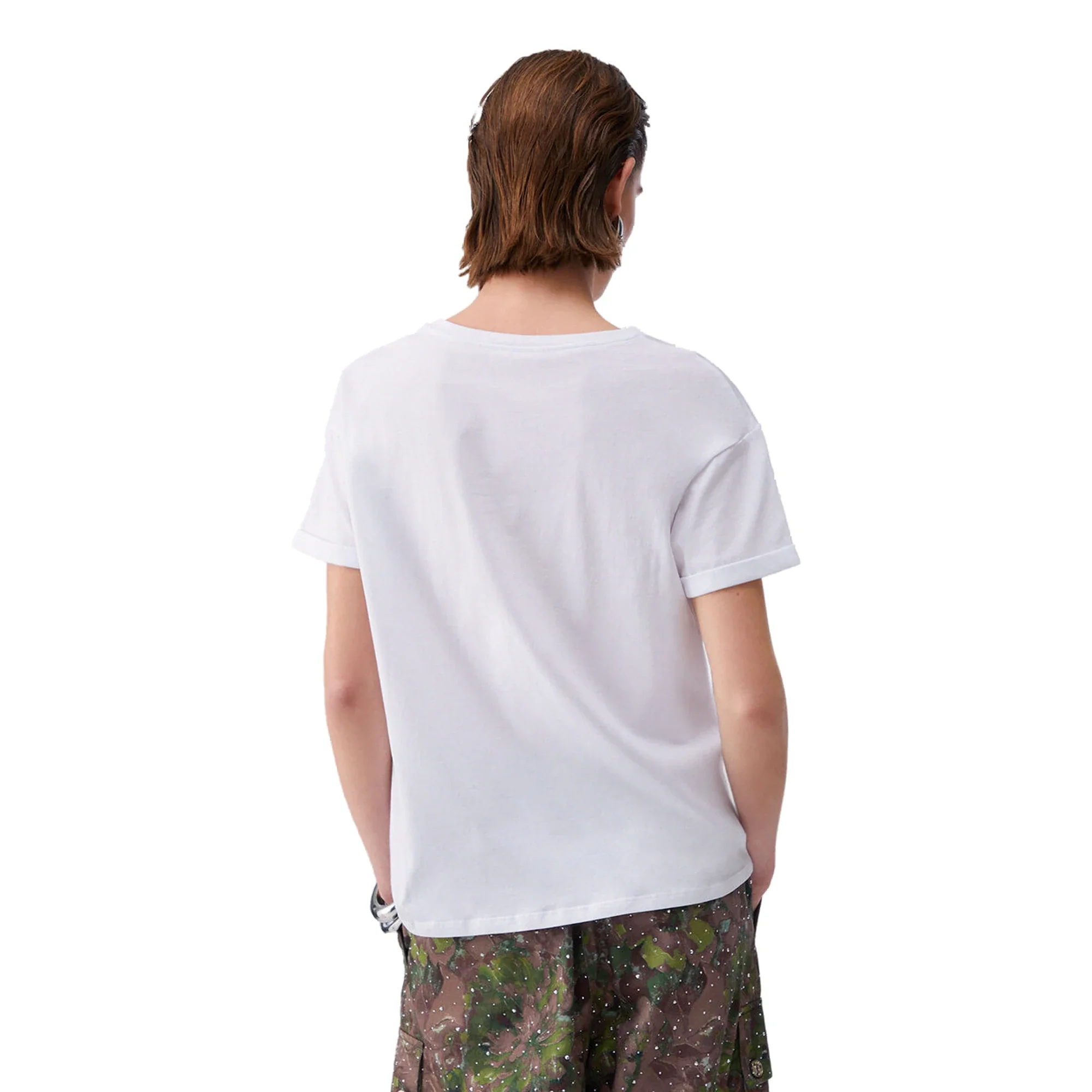 T-shirt Donna bianca con tasca gioiello - Image 3