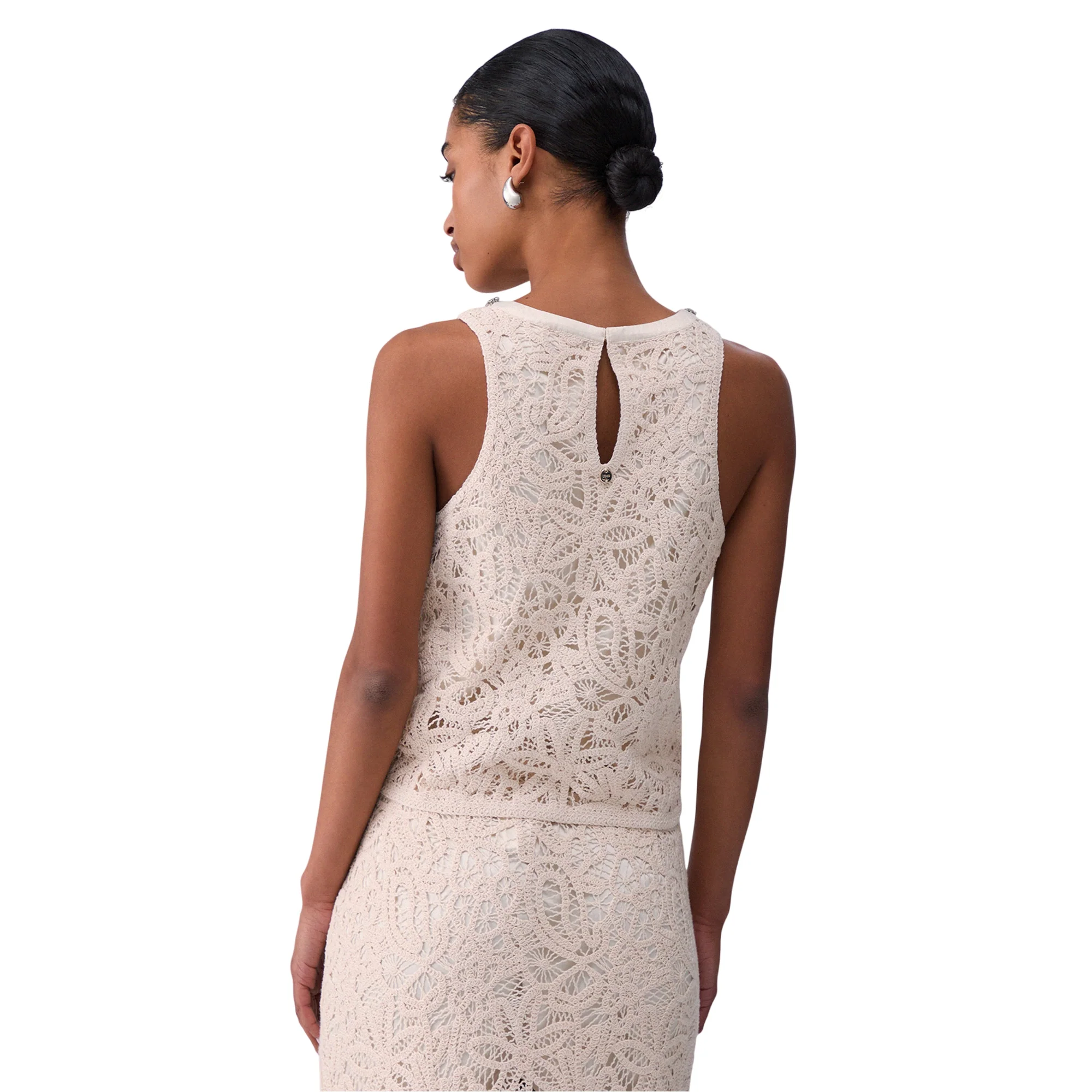Top Donna in macramè Bianco - Image 3