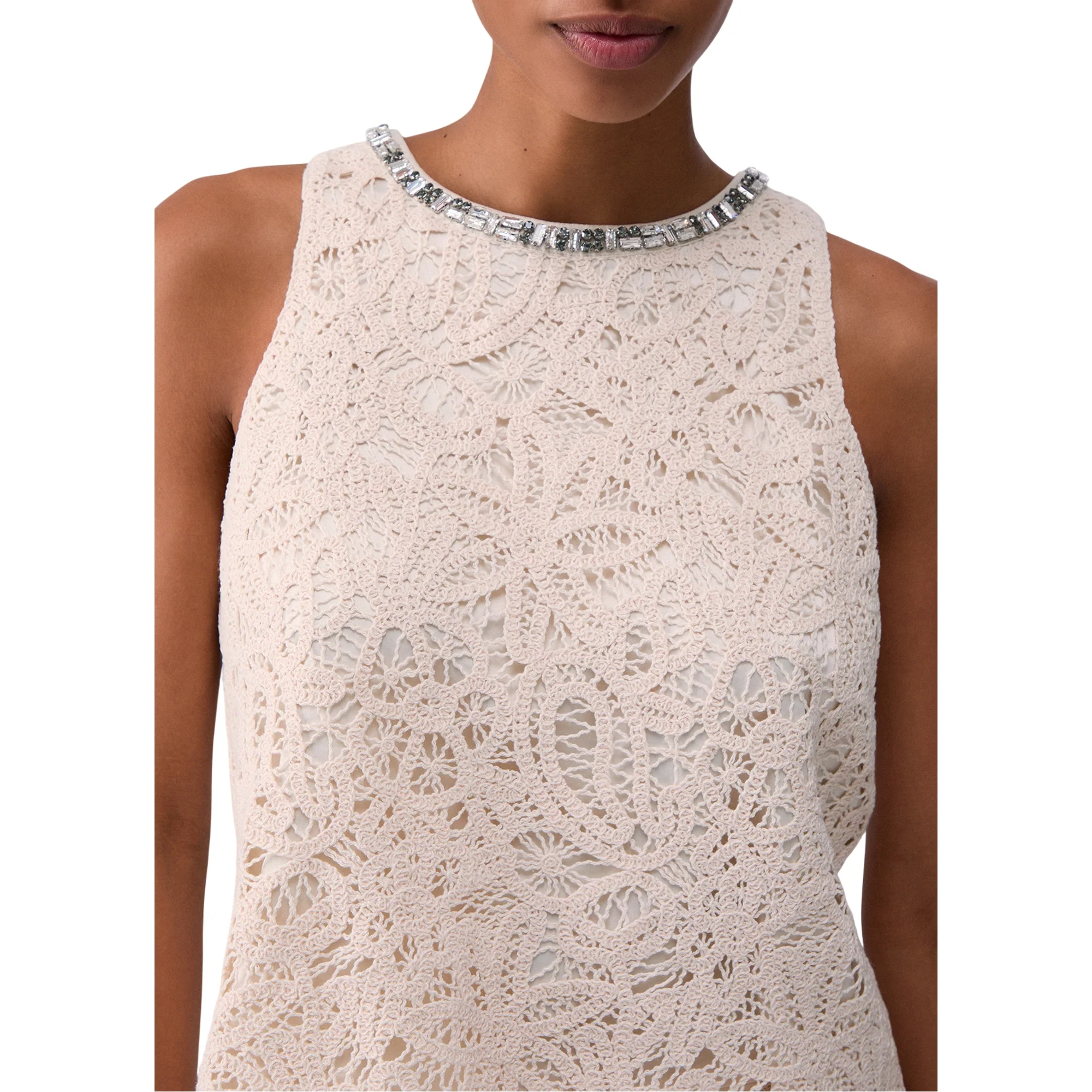 Top Donna in macramè Bianco - Image 4