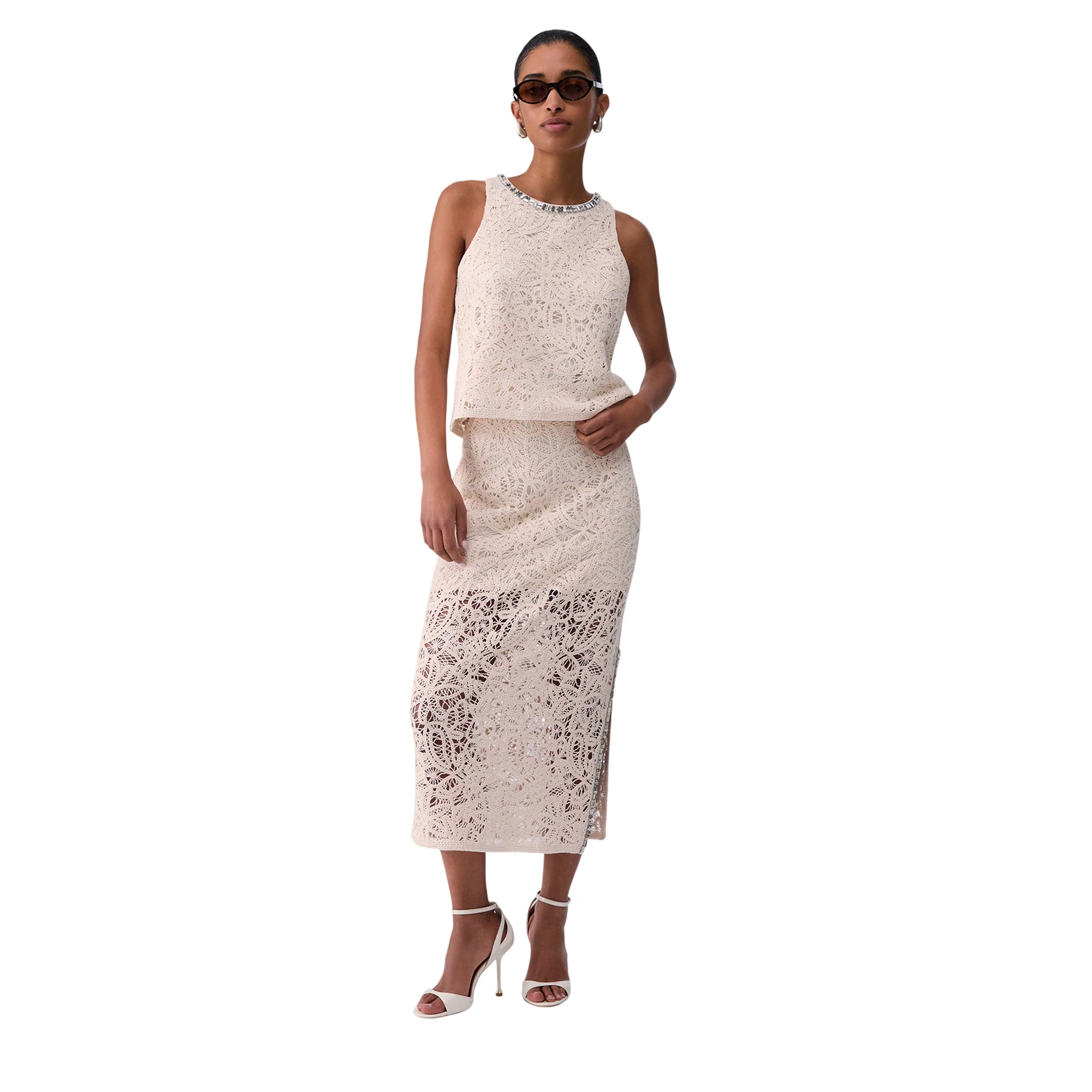 Top Donna in macramè Bianco - Image 5