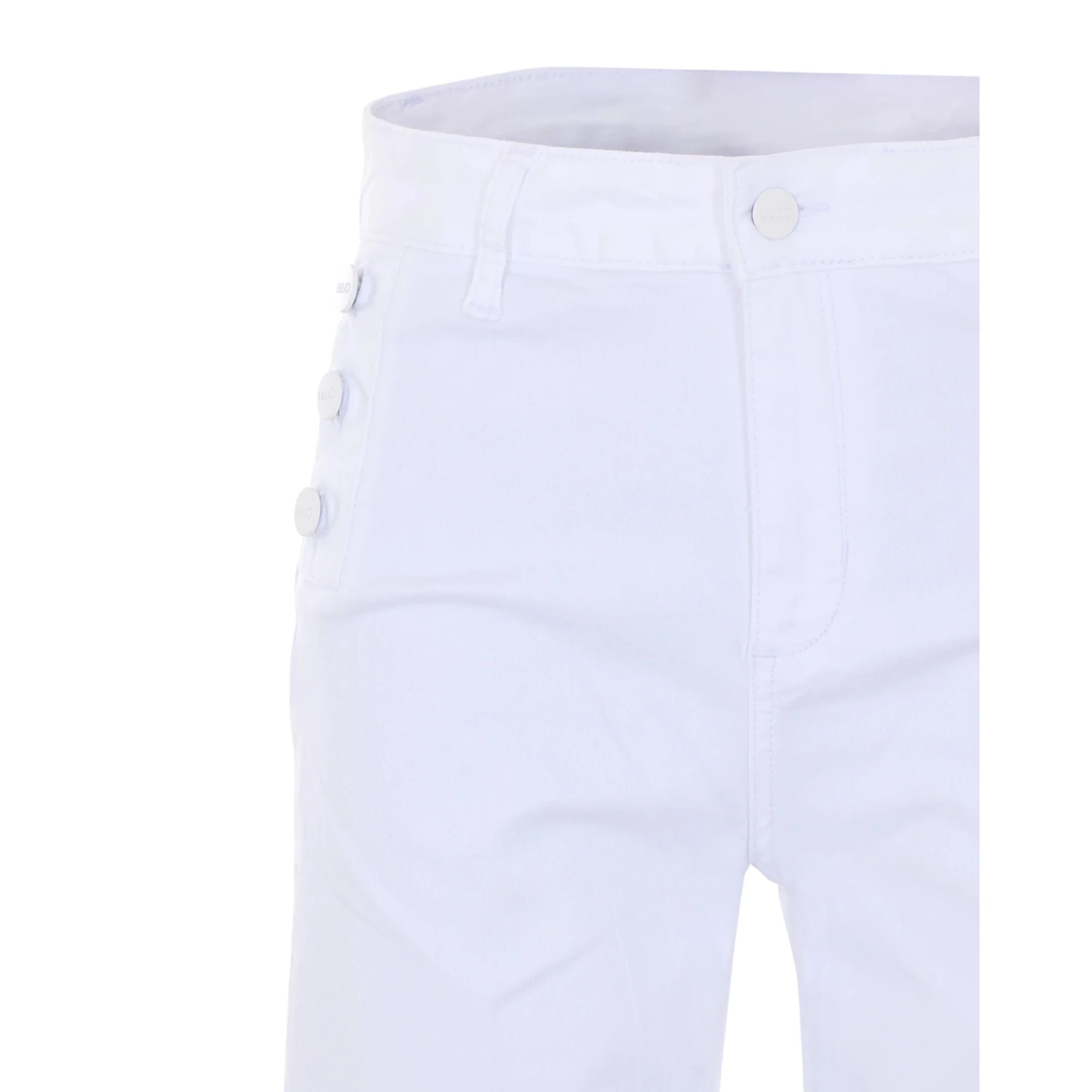 Jeans skinny bianchi con bottoni laterali - Image 3