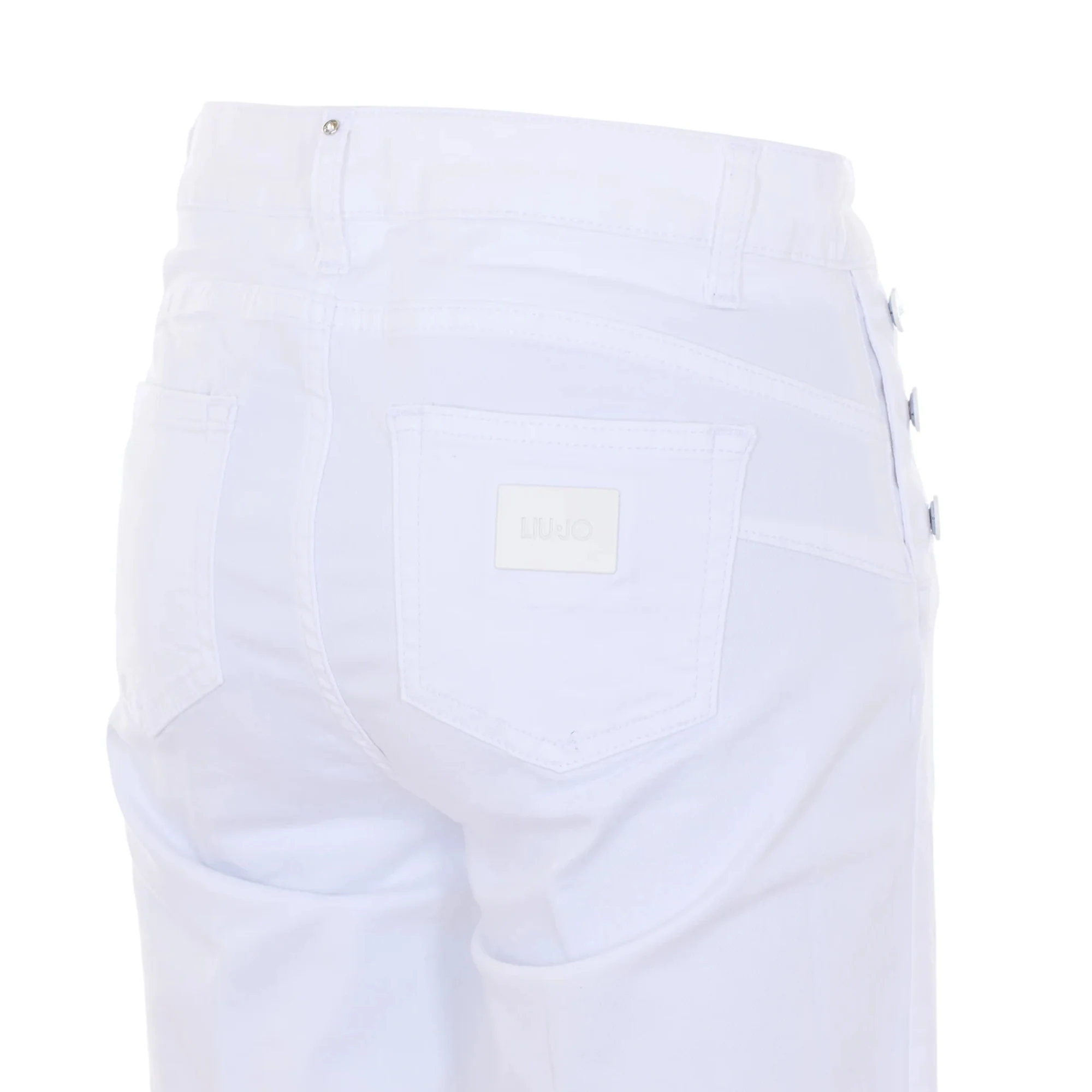 Jeans skinny bianchi con bottoni laterali - Image 4