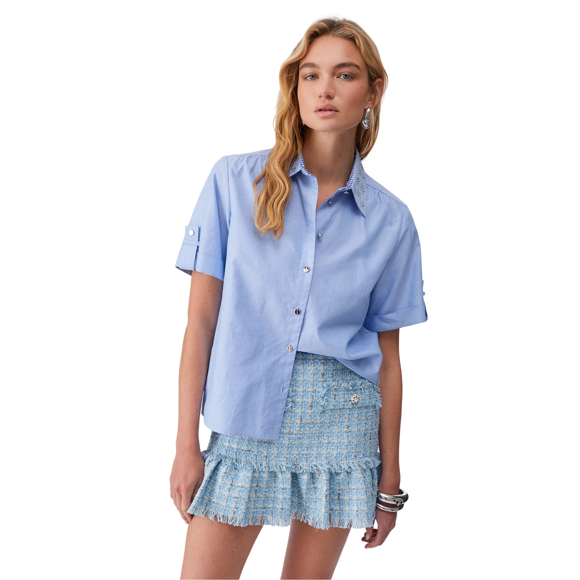 Camicia Donna a mezza manica con applicazioni - Image 2