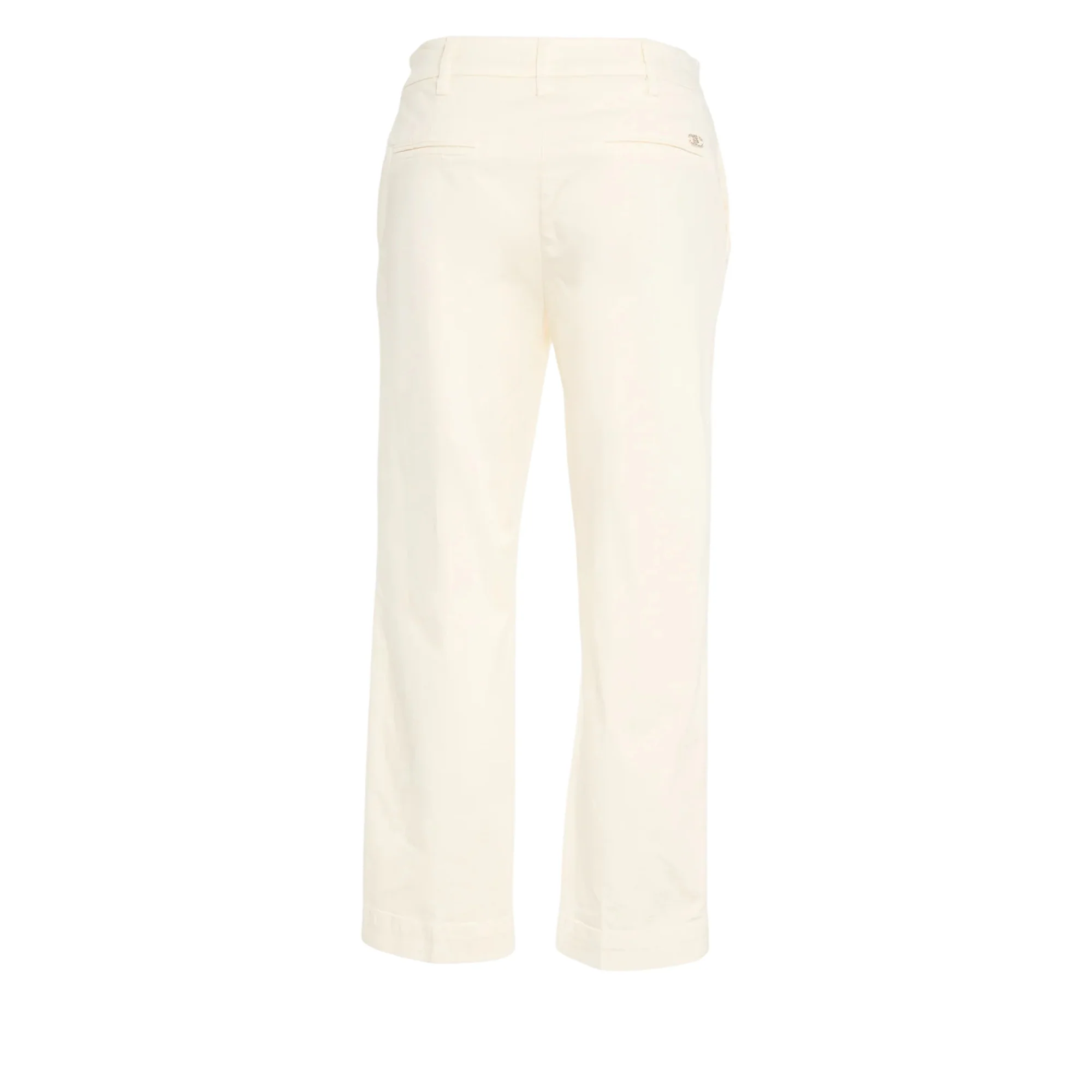 Pantalone chino in raso stretch panna - Image 2