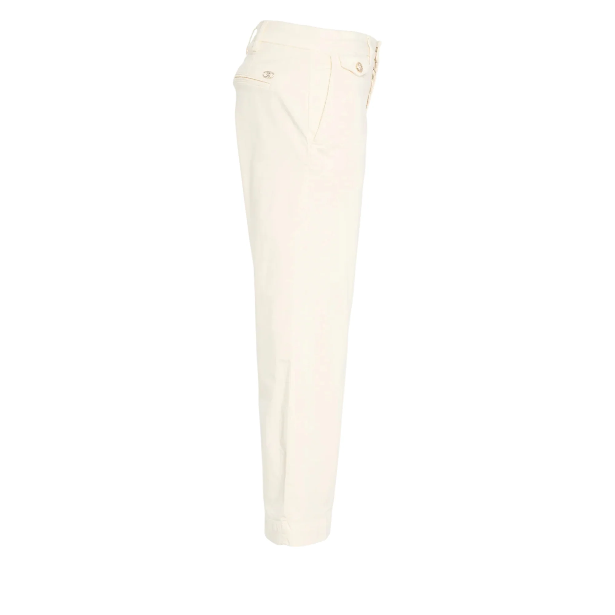 Pantalone chino in raso stretch panna - Image 3