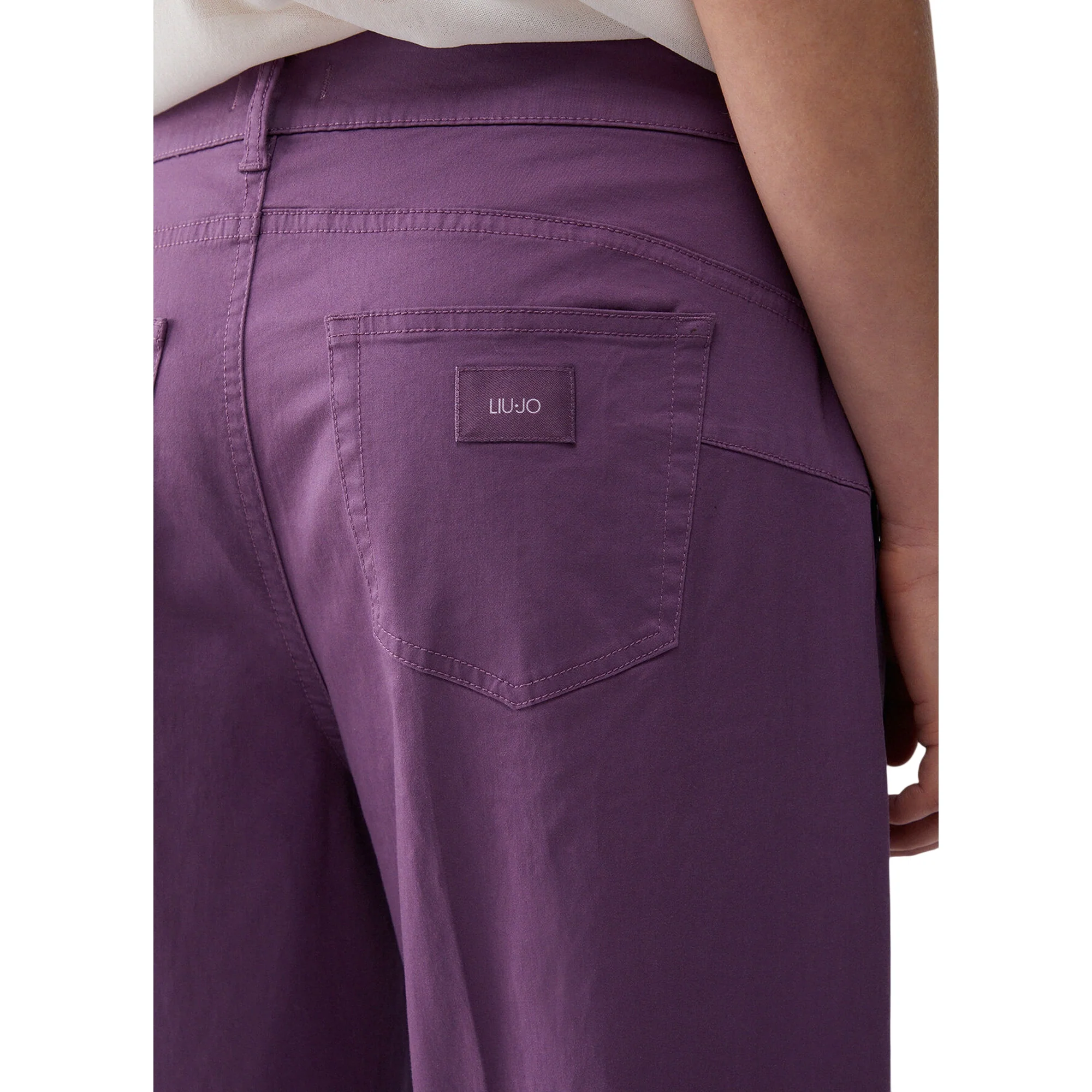 Pantaloni flare a vita alta viola - Image 4