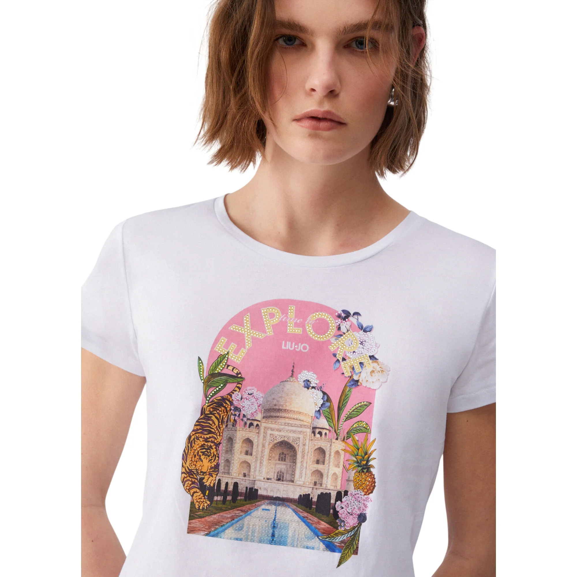 T-shirt bianca con stampa "EXPLORE" - Image 6