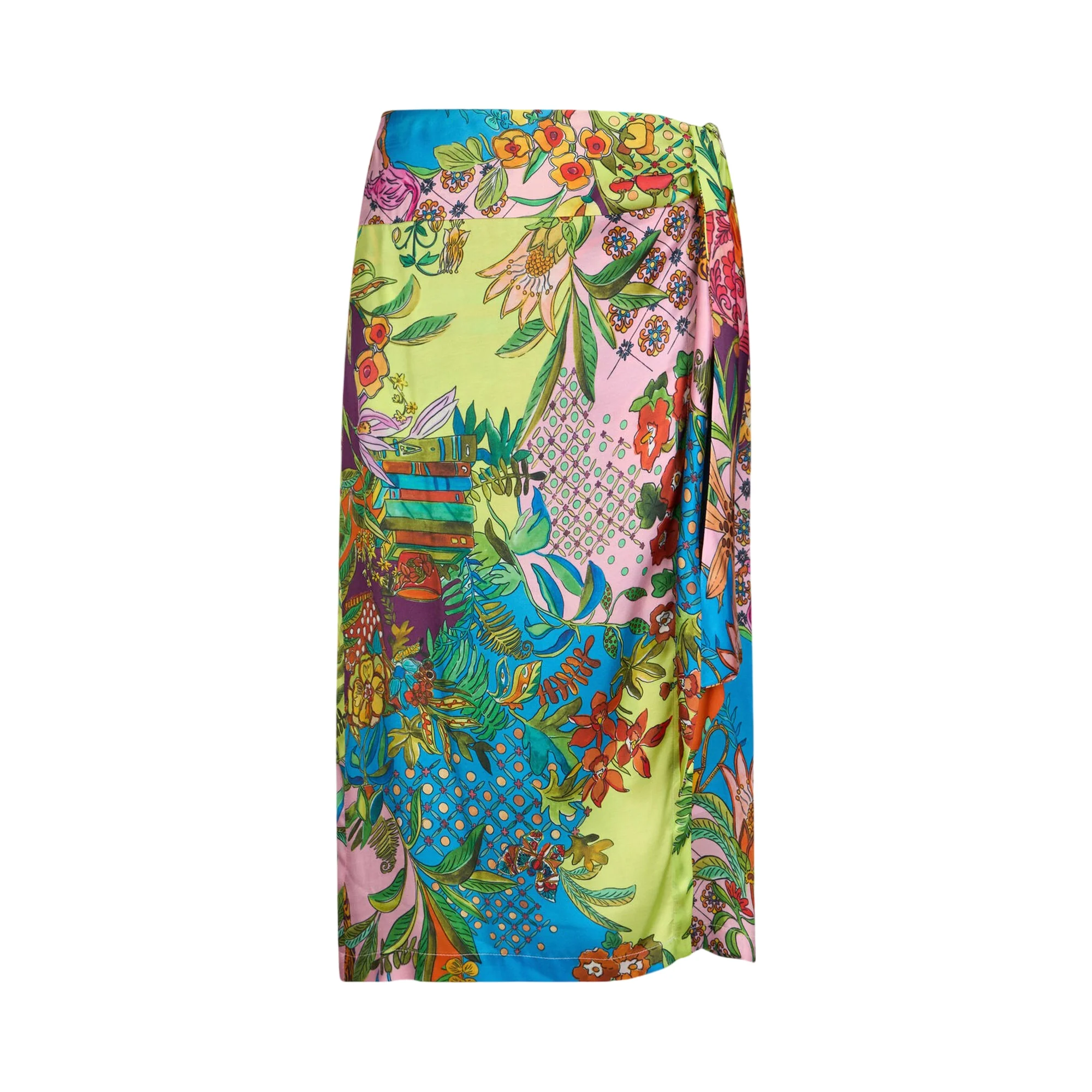 Gonna midi con fantasia multicolore