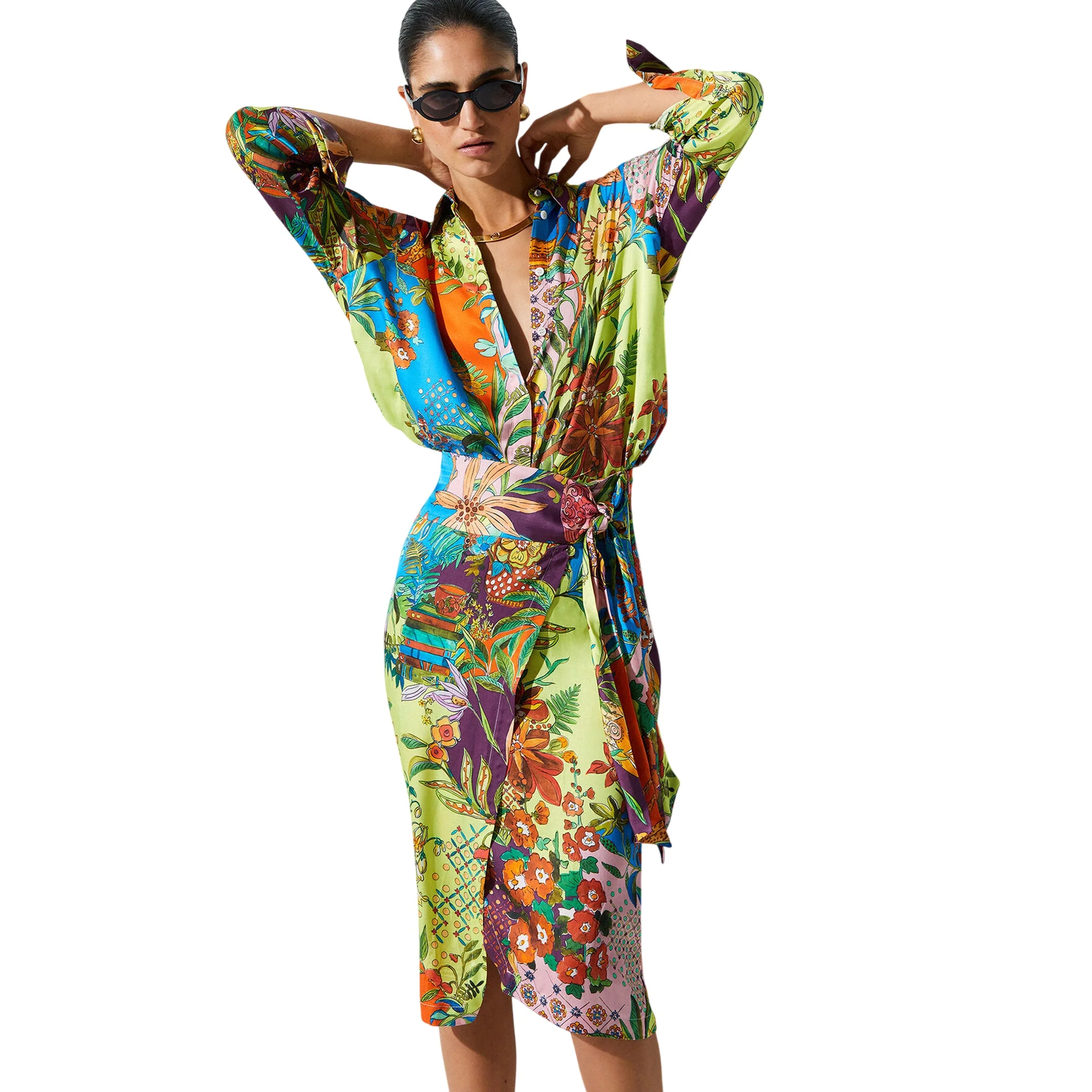 Gonna midi con fantasia multicolore - Image 4
