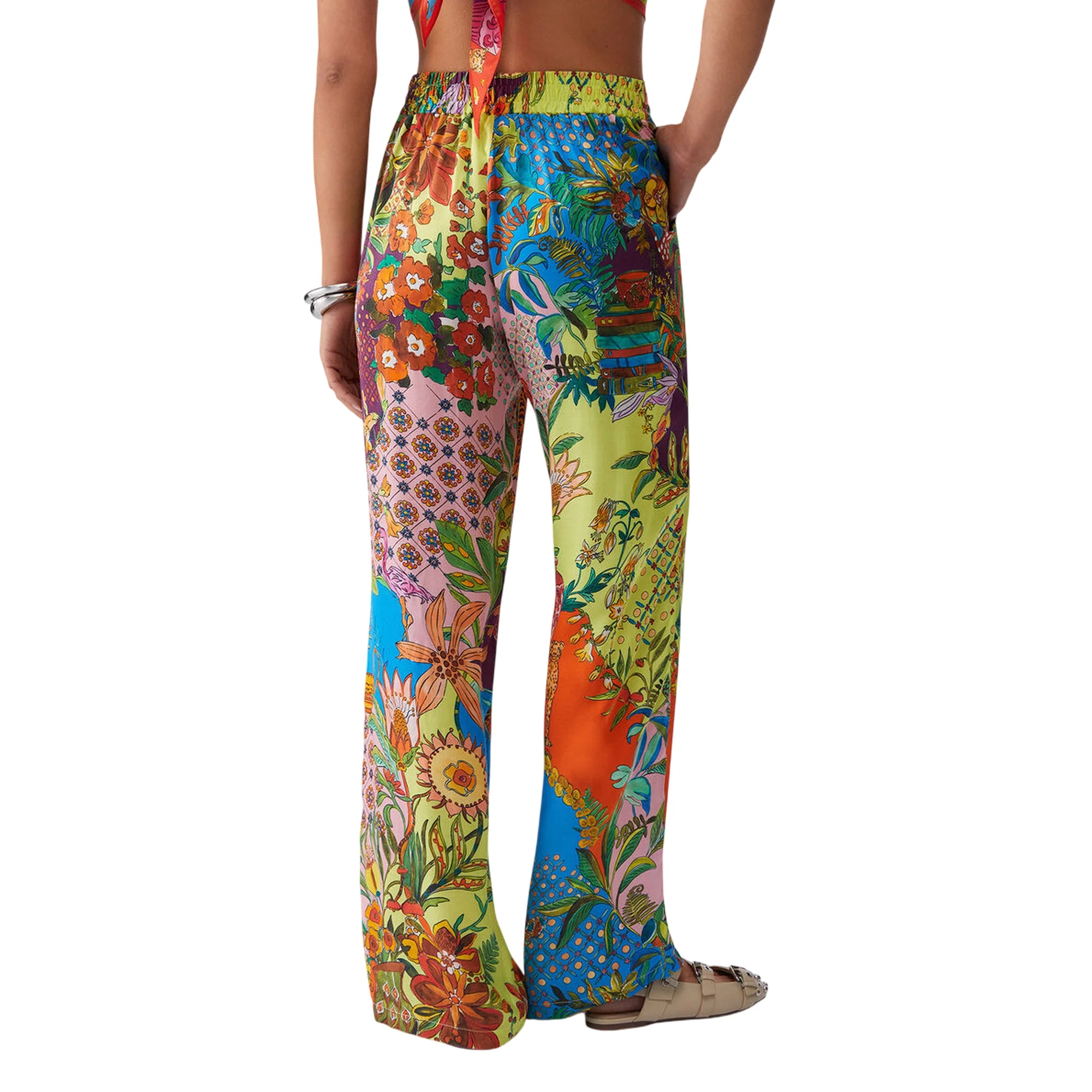 Pantalone lungo donna con stampa multicolore - Image 3