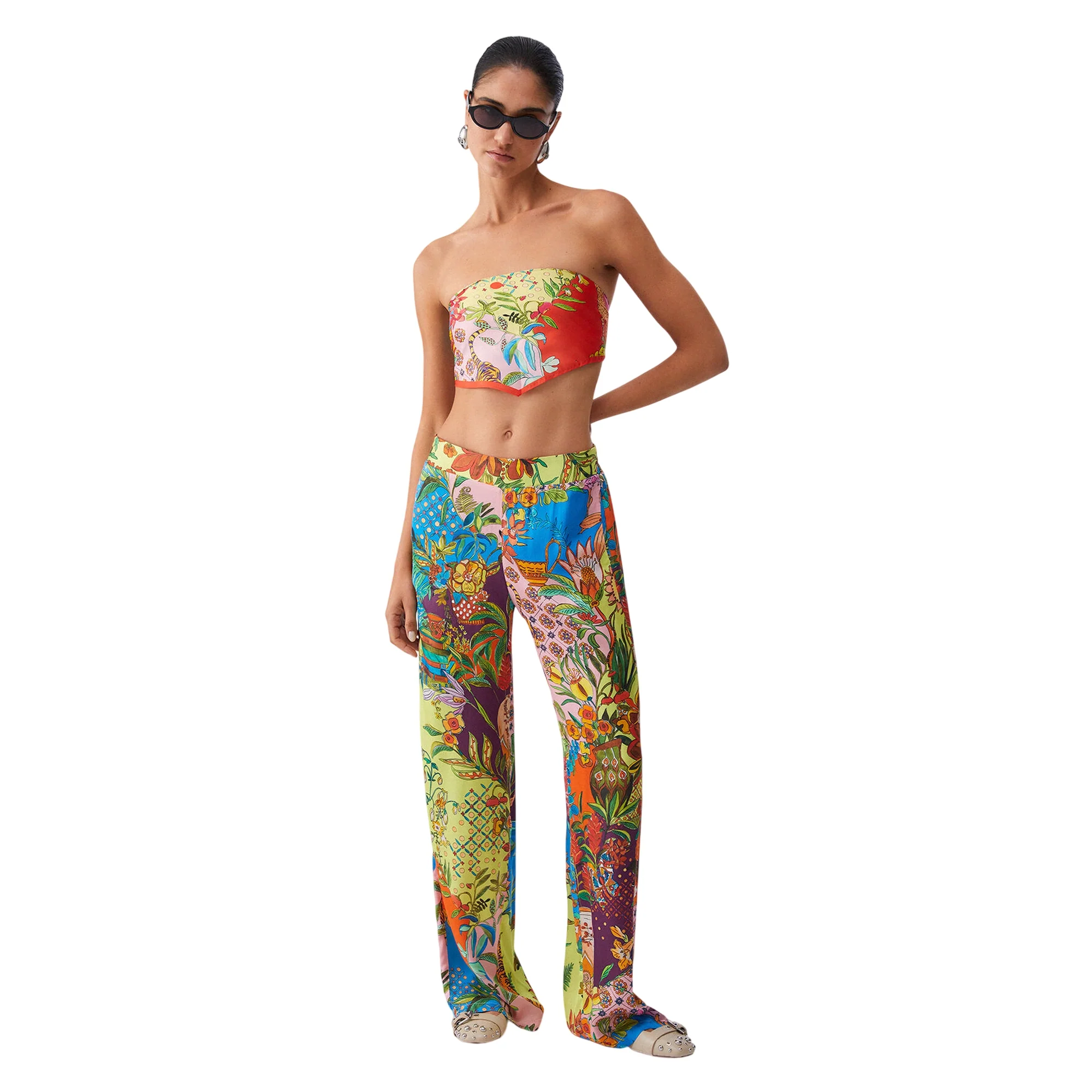 Pantalone lungo donna con stampa multicolore - Image 6
