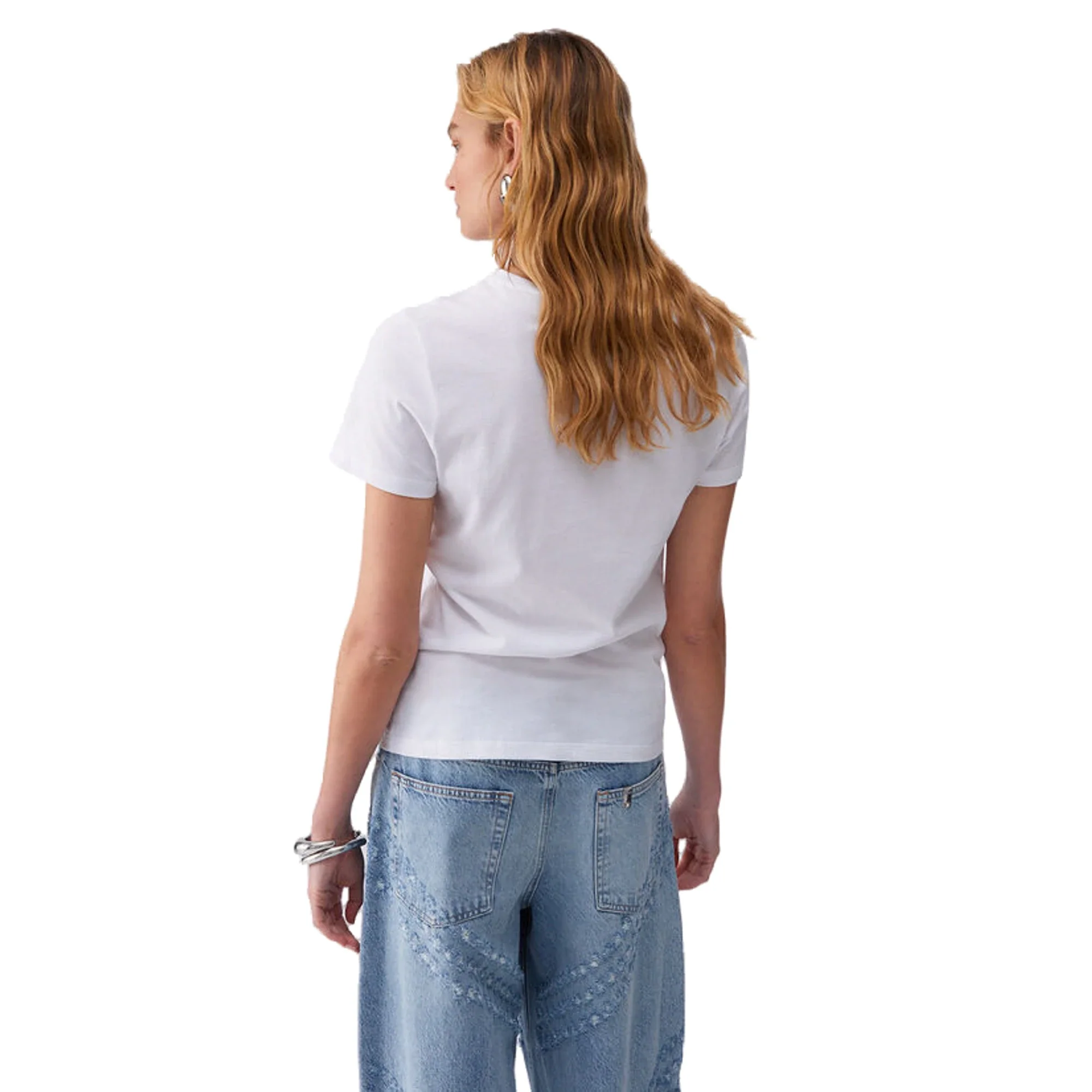 T-shirt Donna con logo con strass e perline - Image 3