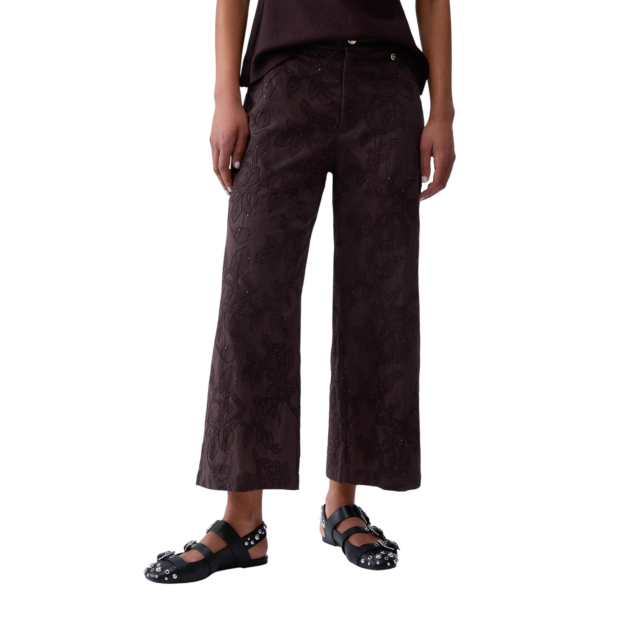 Pantalone Donna con ricami con paillettes - Image 2