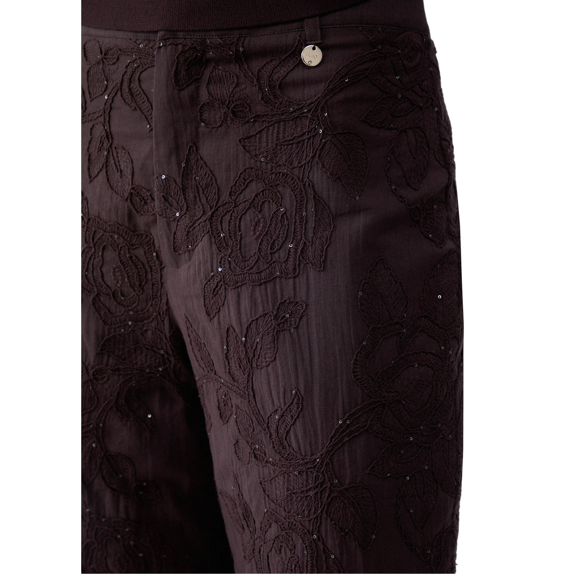 Pantalone Donna con ricami con paillettes - Image 4