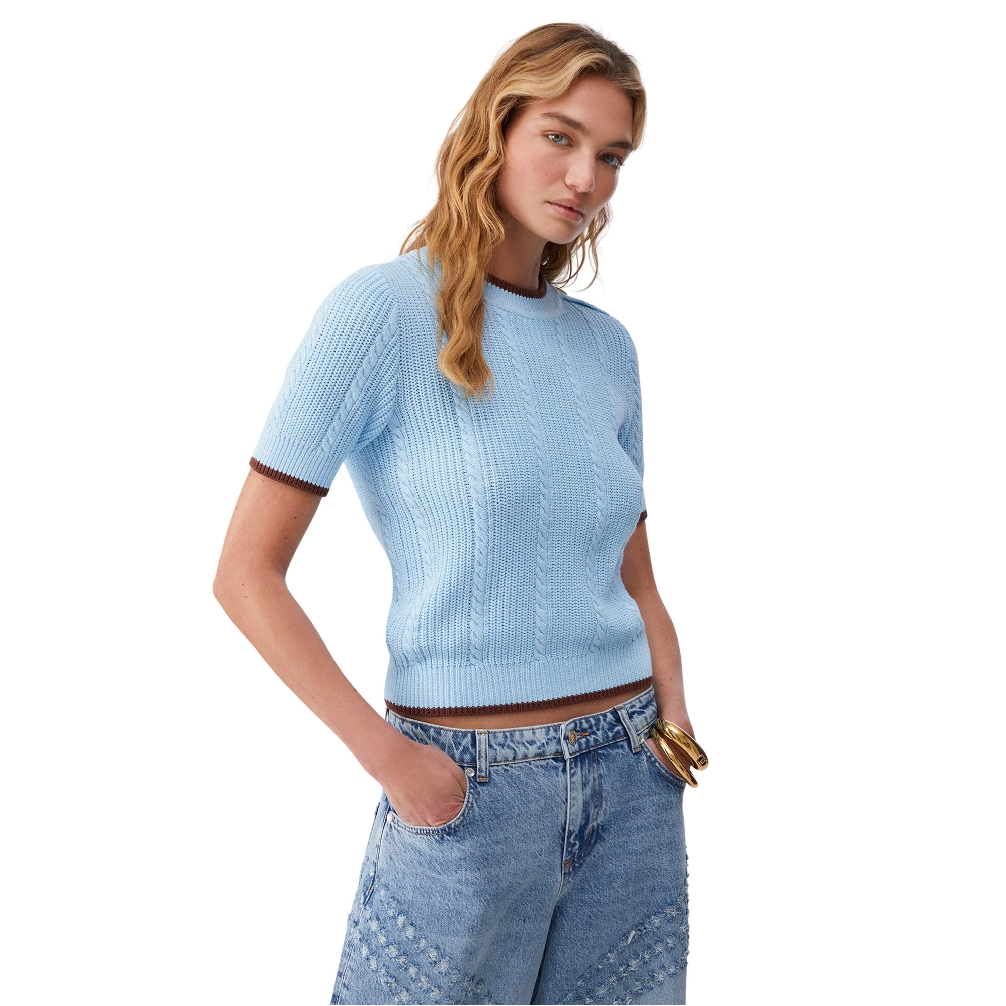Maglia Donna a mezza manica a trecce - Image 2
