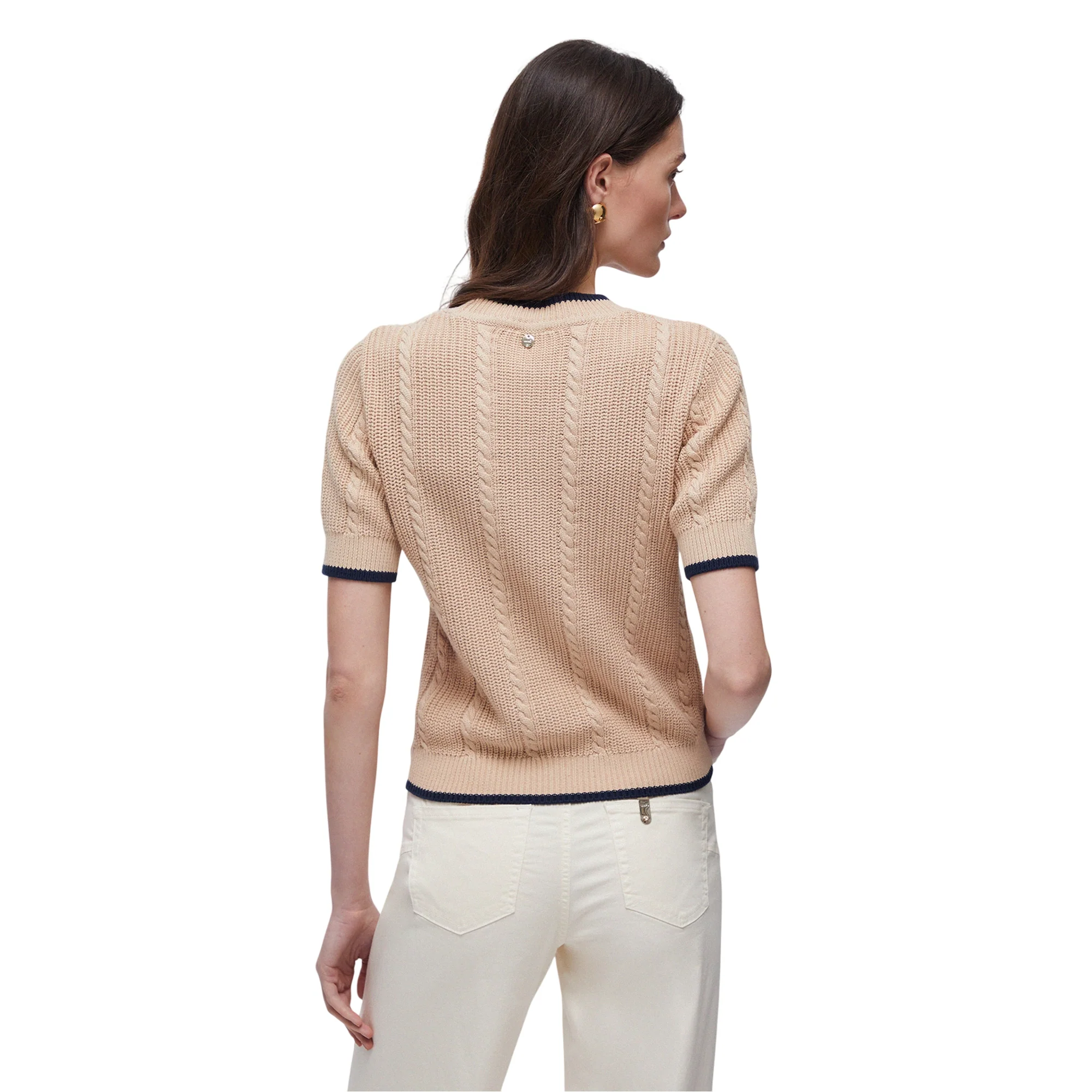 Maglia Donna a trecce con mezze maniche - Image 3