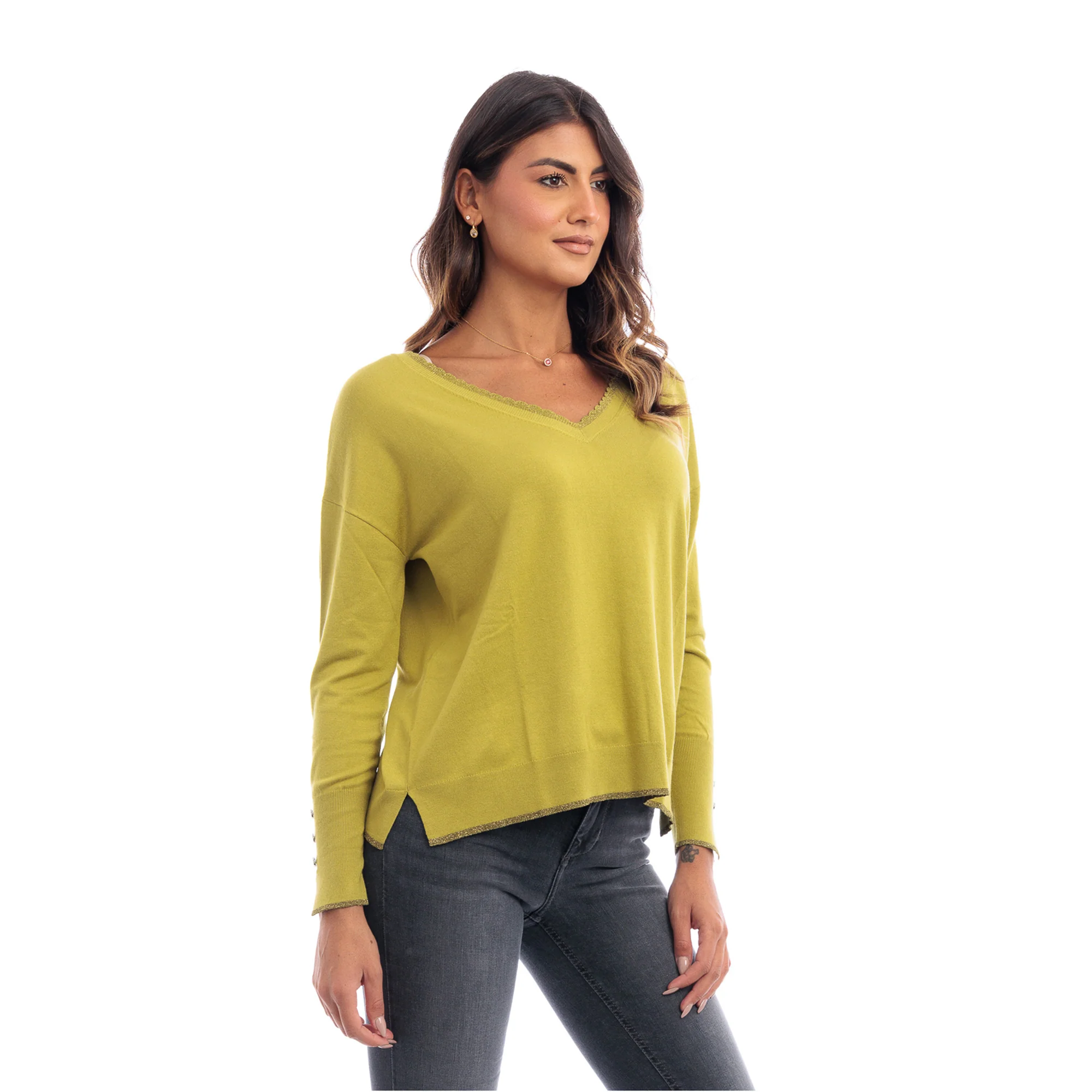 Maglia Donna a V con logo posteriore - Image 2