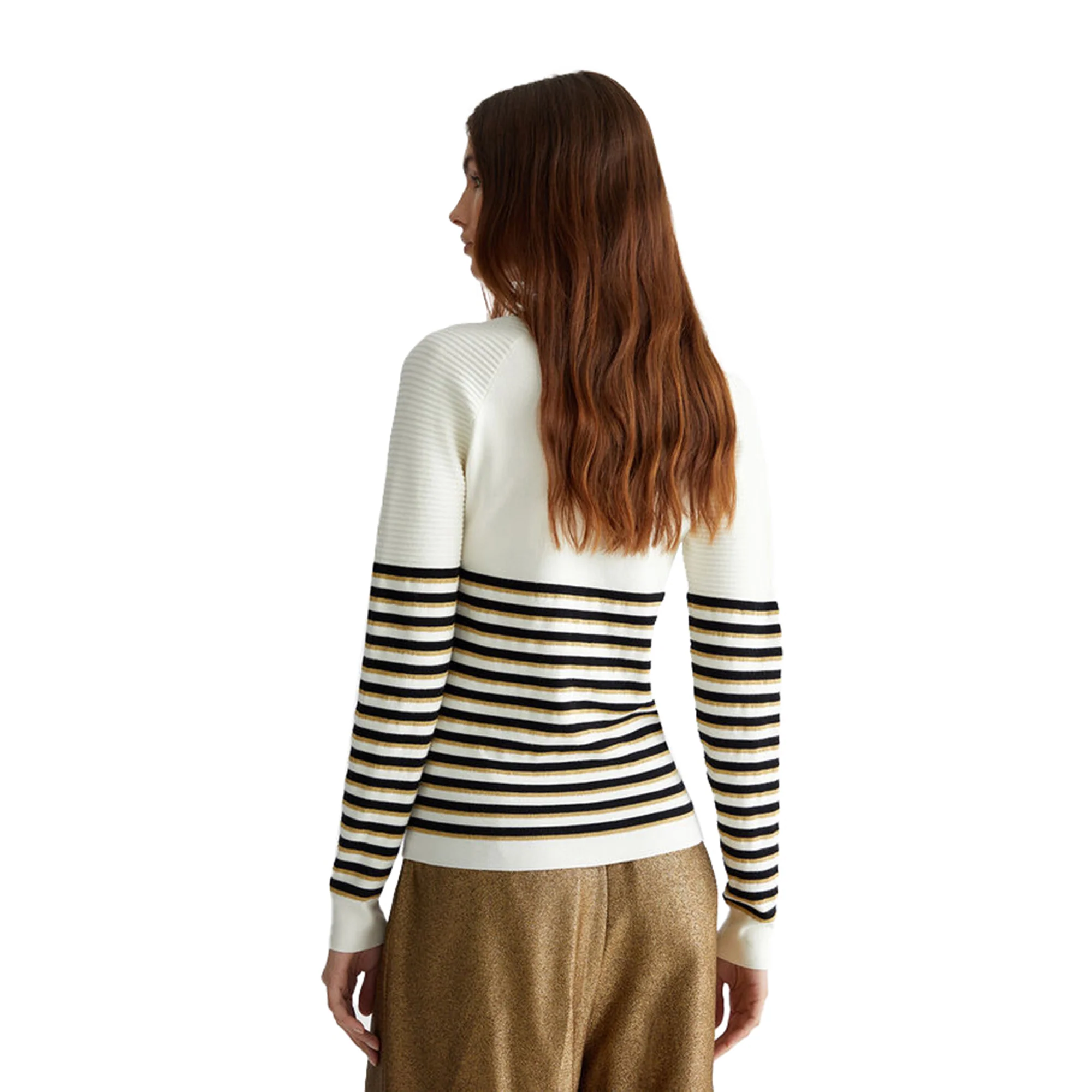 Maglia Donna a righe con bottoni - Image 4