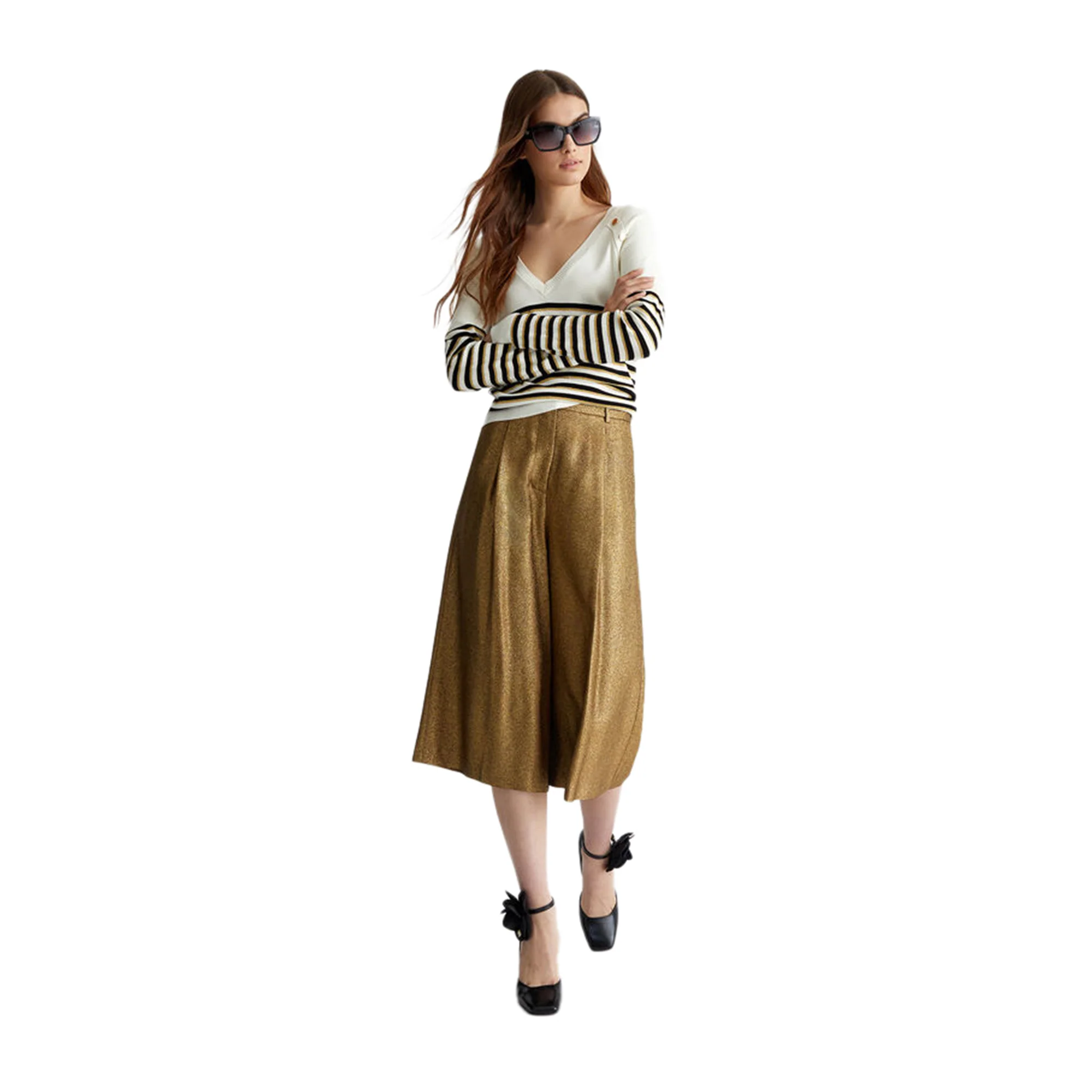 Maglia Donna a righe con bottoni - Image 7