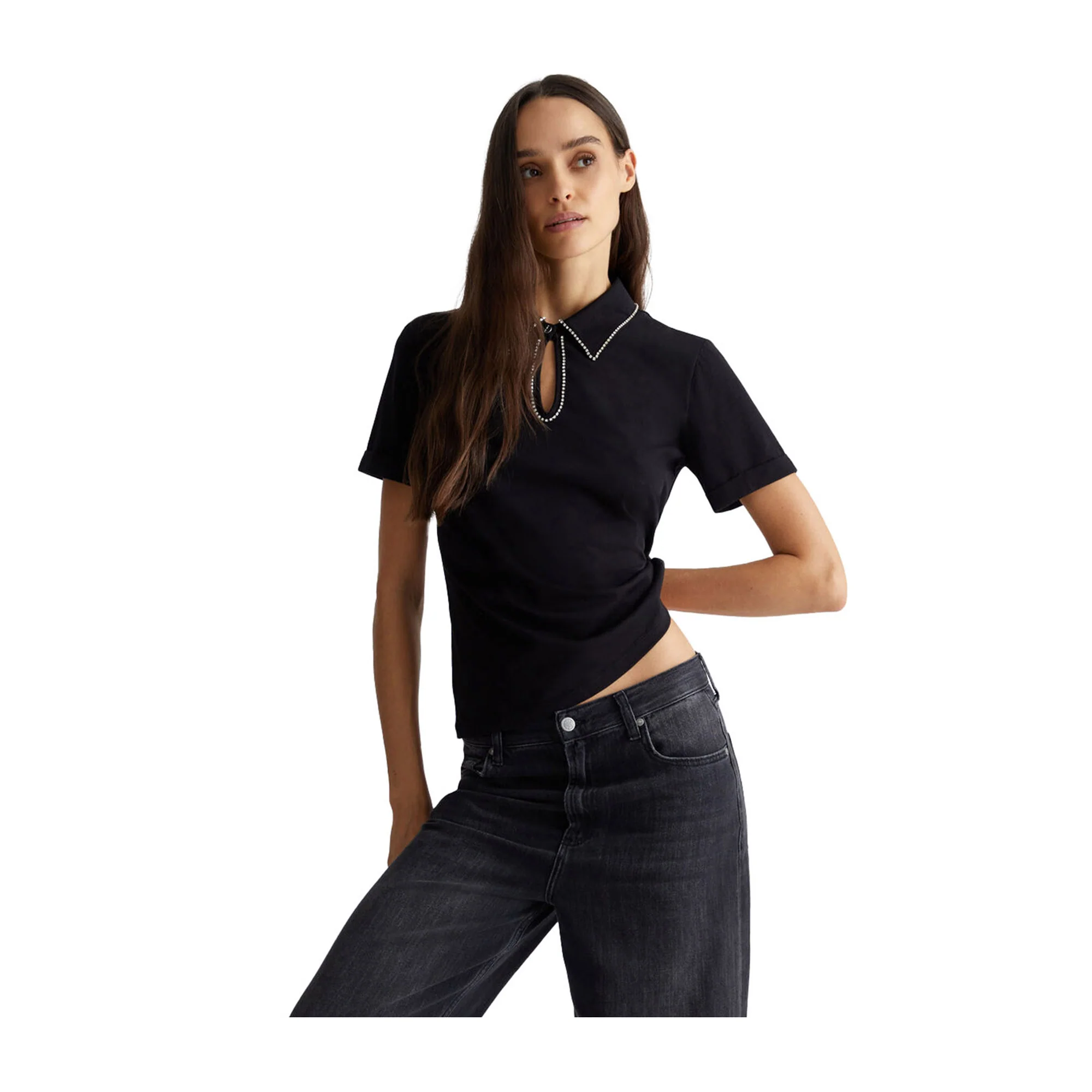 Polo Donna con scollo a goccia - Image 2