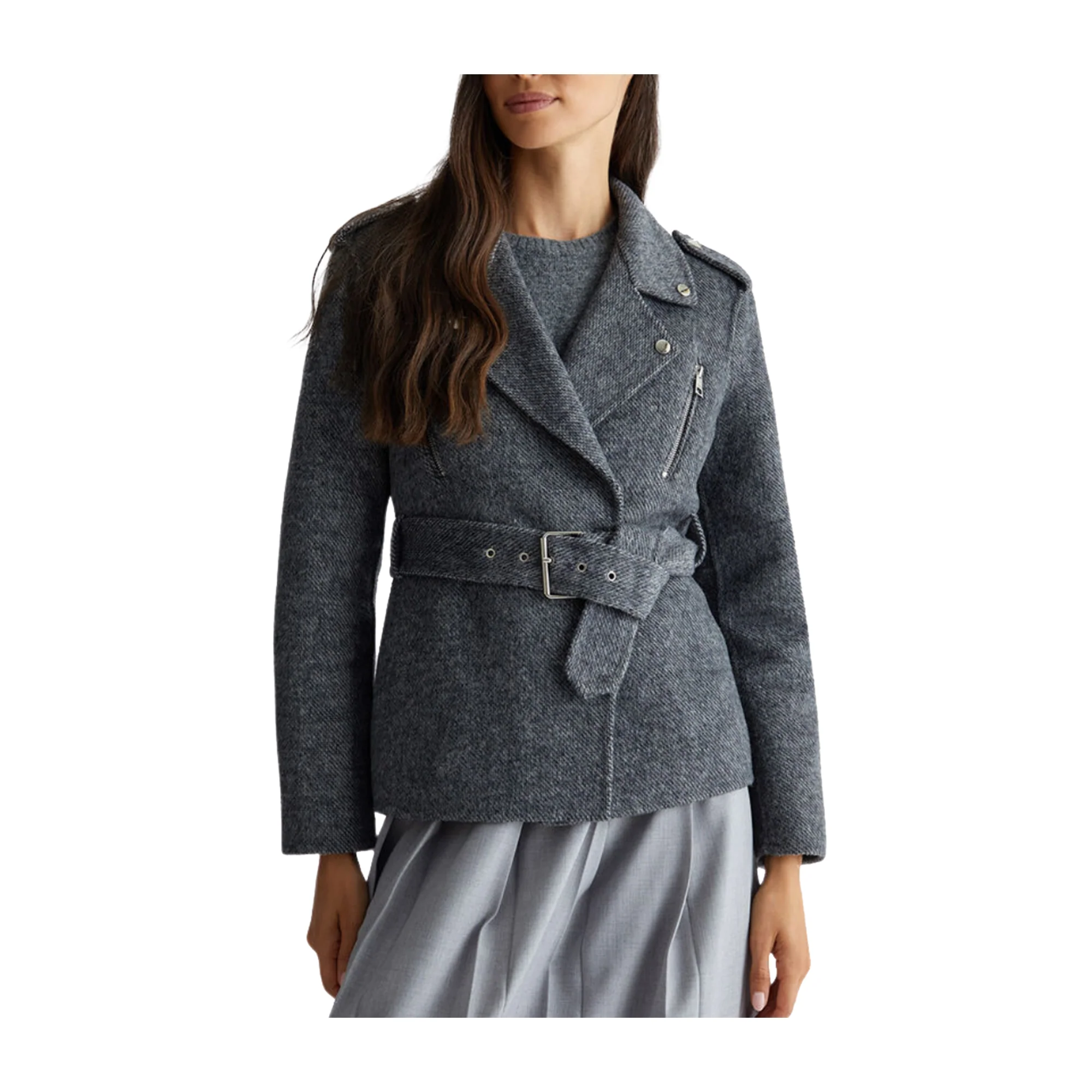 Cappotto Donna Biker in panno misto lana - Image 2