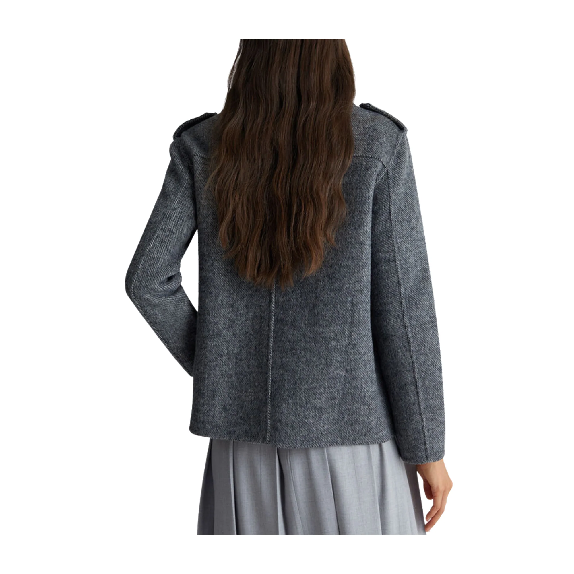 Cappotto Donna Biker in panno misto lana - Image 3