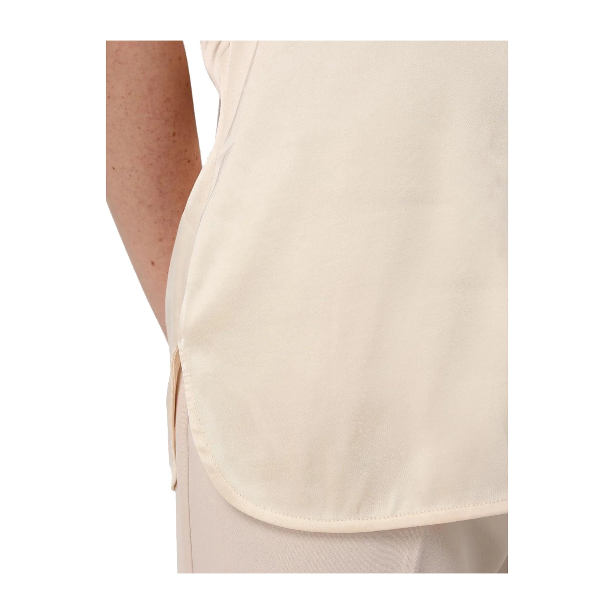 Blusa Donna a girocollo in viscosa Beige - Image 3