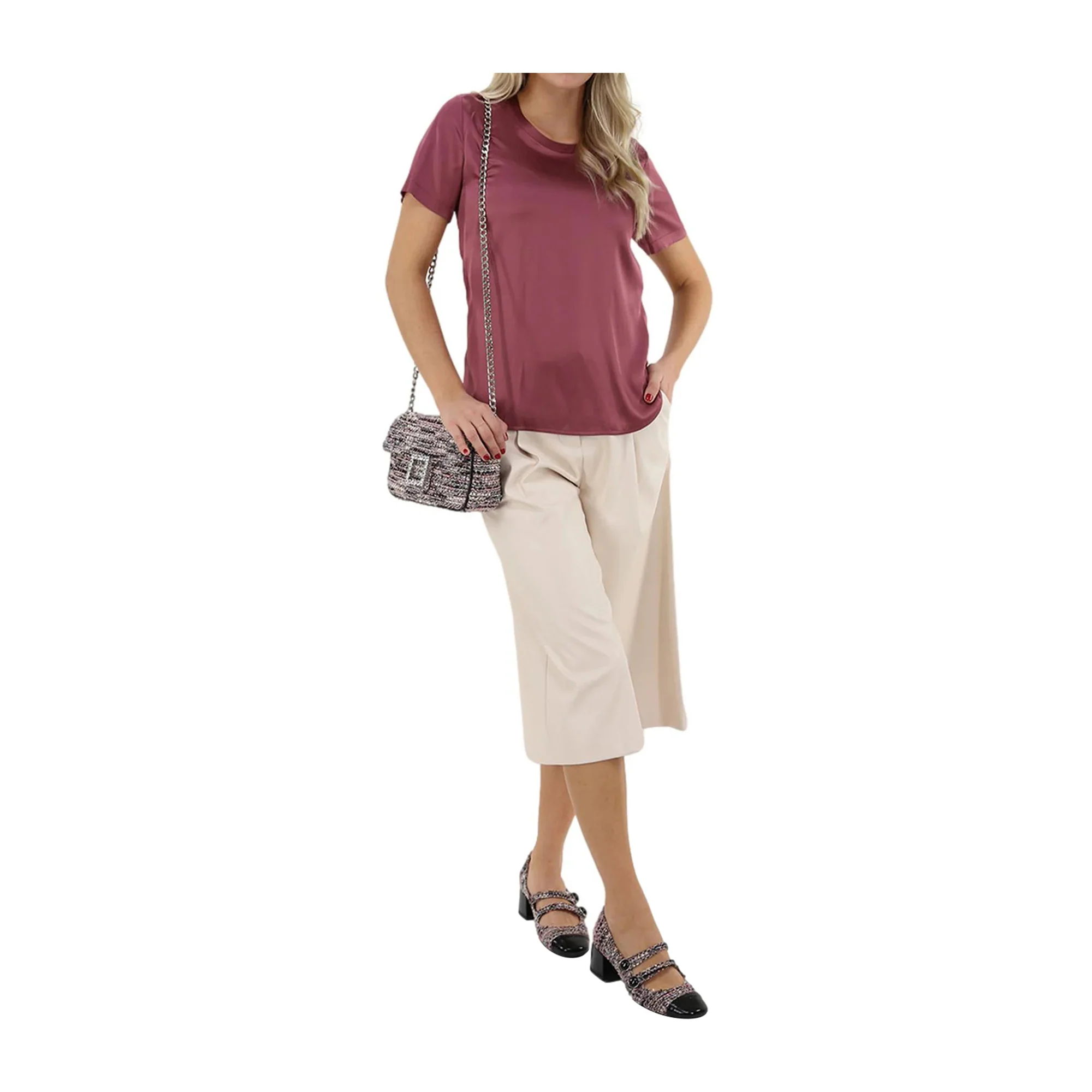 Blusa Donna a girocollo in viscosa - Image 2