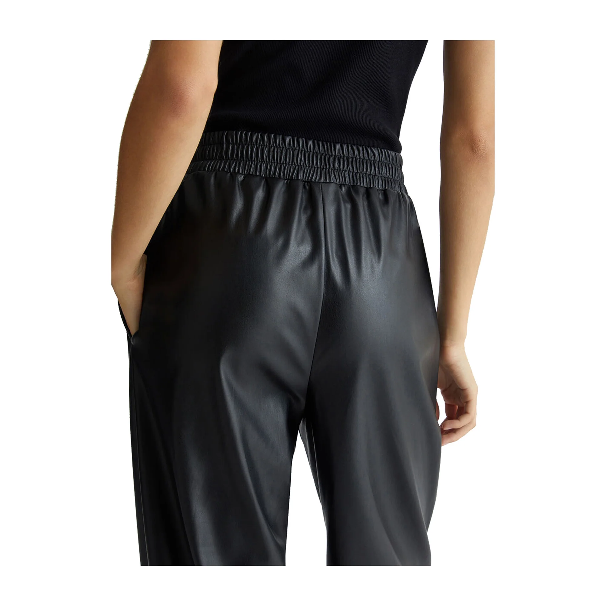 Pantaloni Donna in tessuto spalmato Nero - Image 6