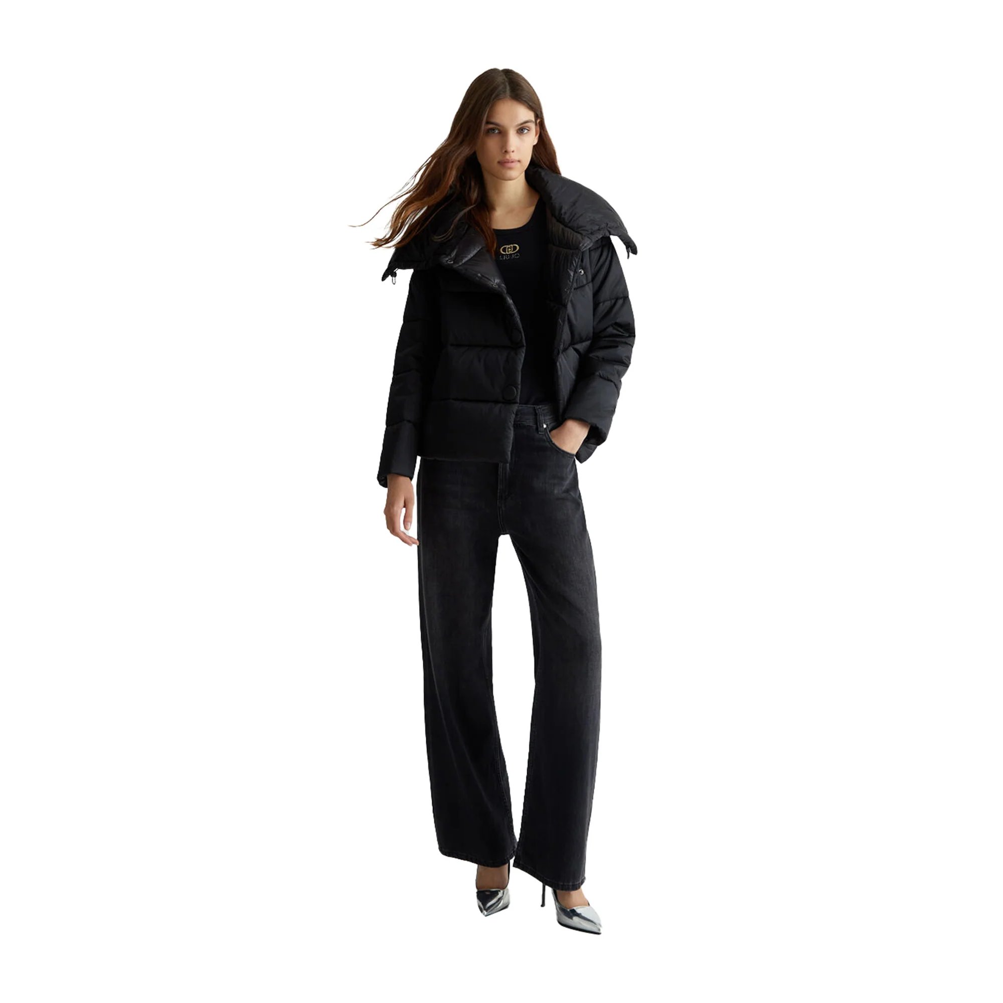Giacca Donna imbottita trapuntata nero - Image 7