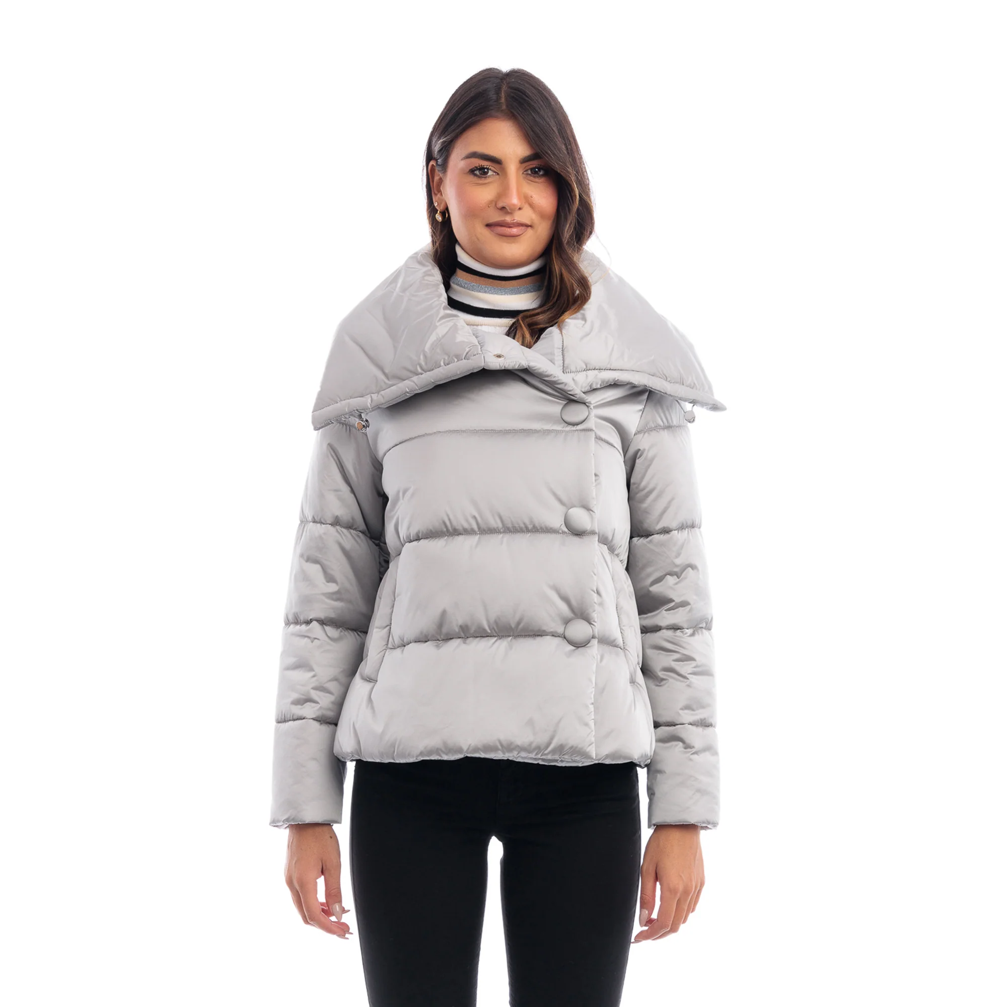 Giacca Donna imbottita trapuntata Grigio